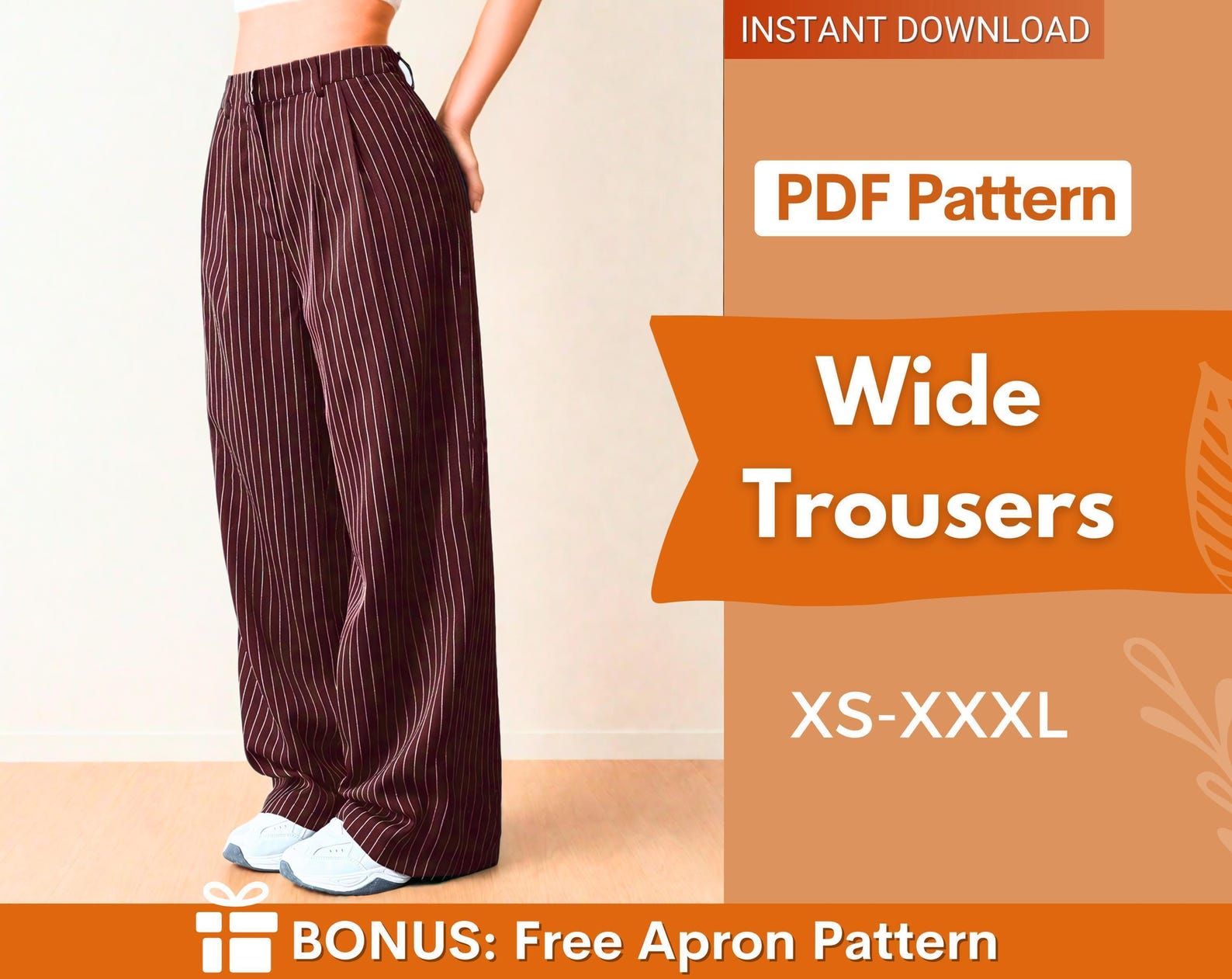 Wide Leg Pants Sewing Pattern | Women Pants Pattern | Sewing Patterns | Trousers Pattern | Women Sewing Patterns | Palazzo