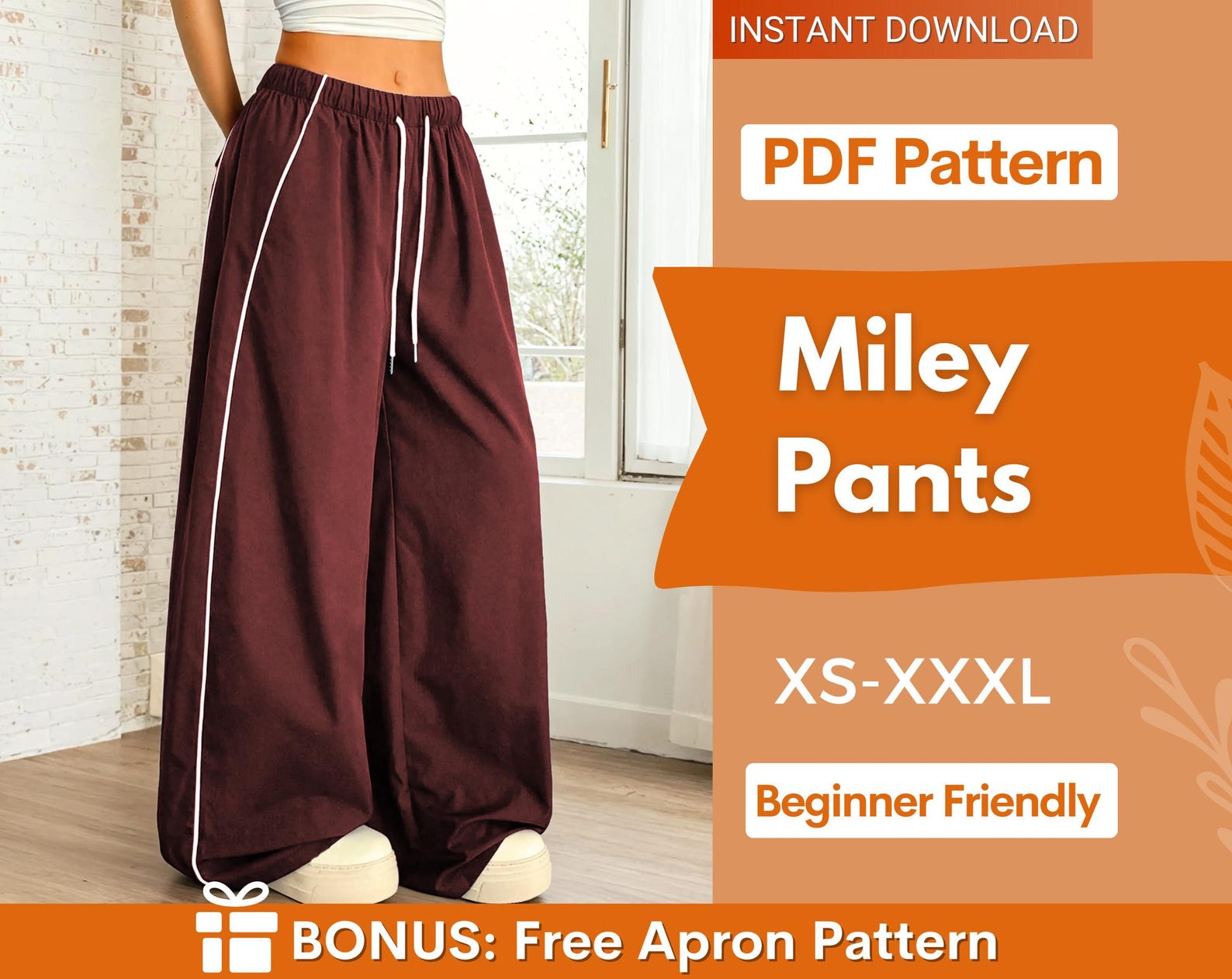 Wide Leg Joggers Sewing Pattern, Baggy Joggers Pattern, Wide Leg Pants, Sweatpants Pattern, Pants Sewing Pattern, Wide Leg