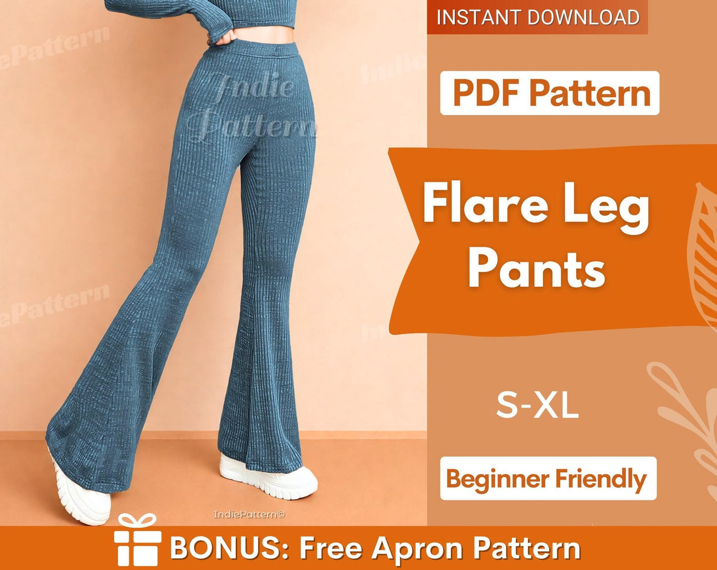 Flare Leg Pants Pattern | Wide Leg Pants Pattern | Comfy Pants Sewing Pattern | Flare Pants Pattern | Flare leg Trouser