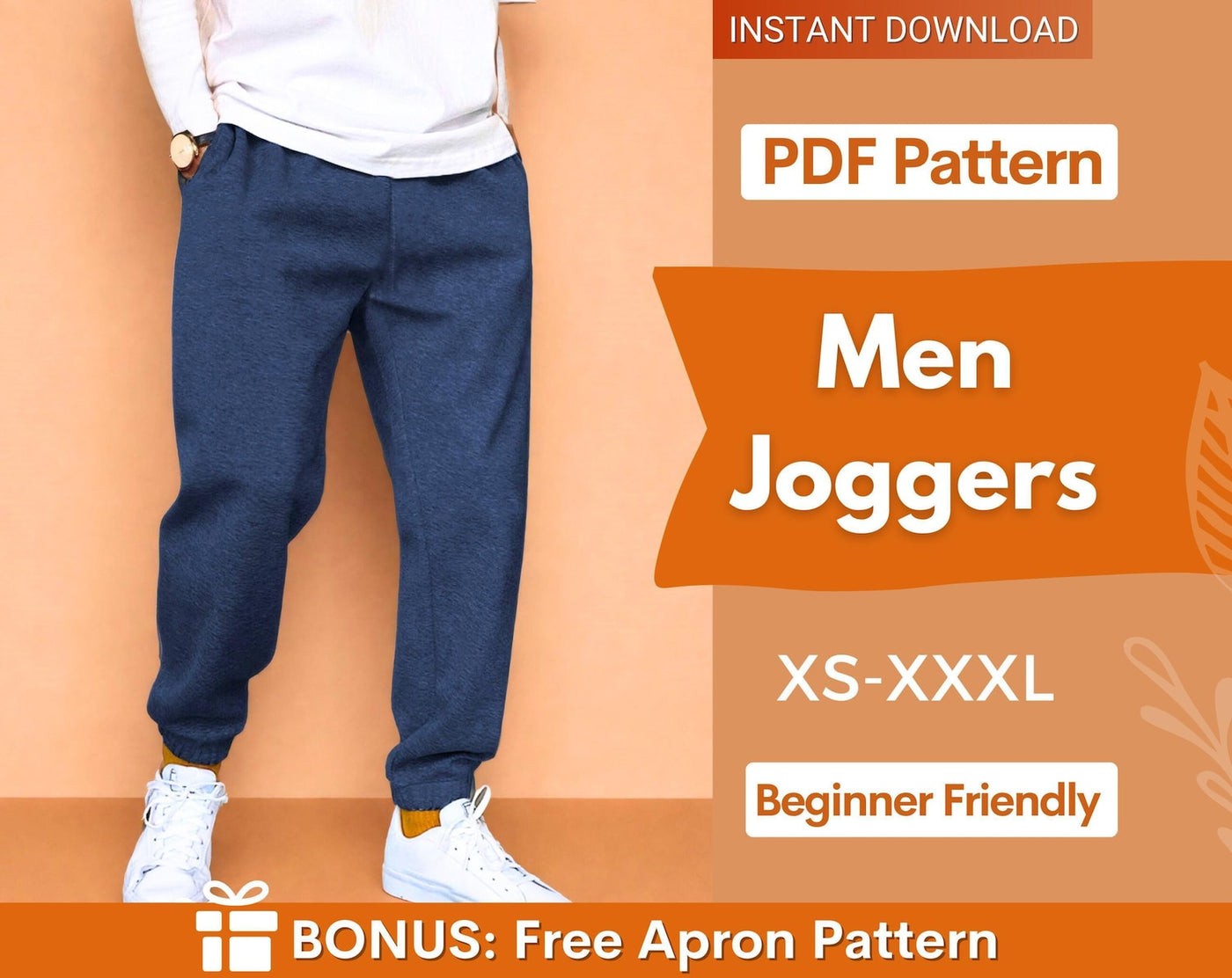 Men Jogger Pattern, XS- XXXL, Jogger Patterns, Sweatpants pattern for men, Men pants pattern, Men Patterns, Sewing Patterns