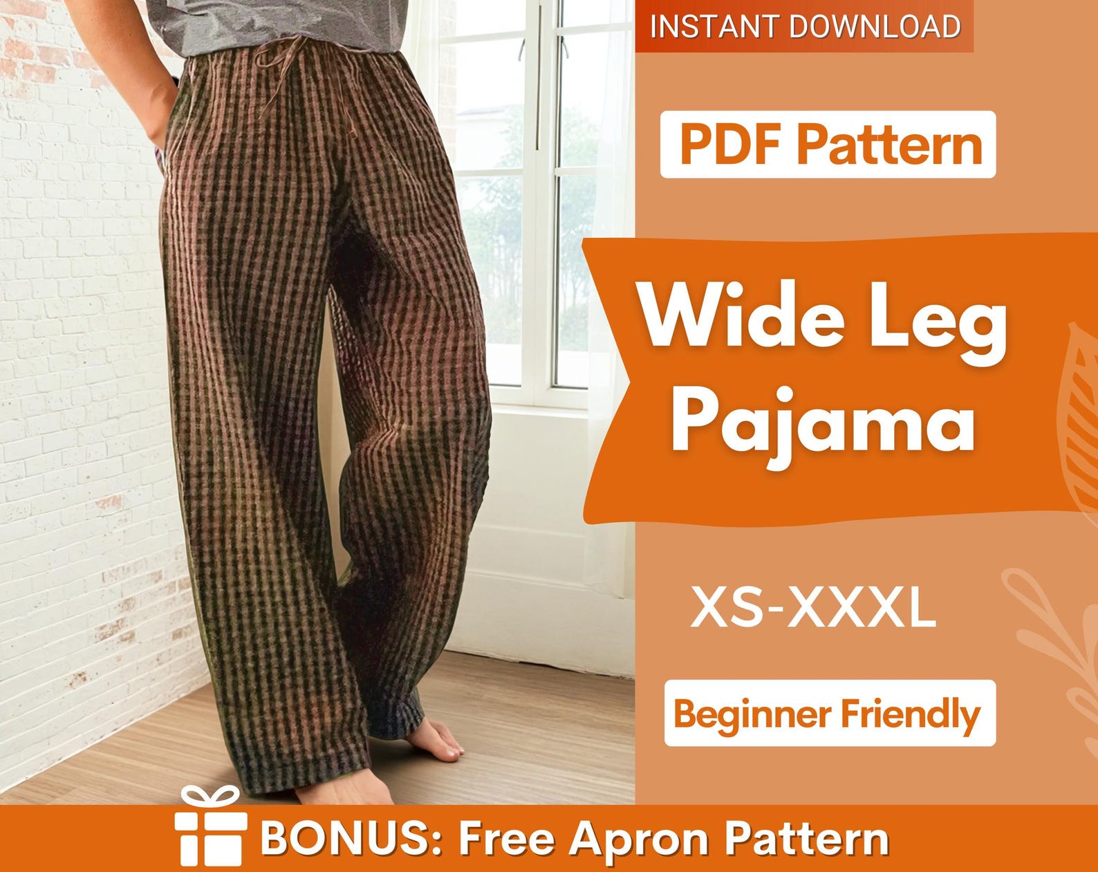 Pajama Pants Sewing Pattern for Men, Wide Leg Pajama Pants, Pajama Pants pattern, Men Pants Sewing Pattern, Men Sewing