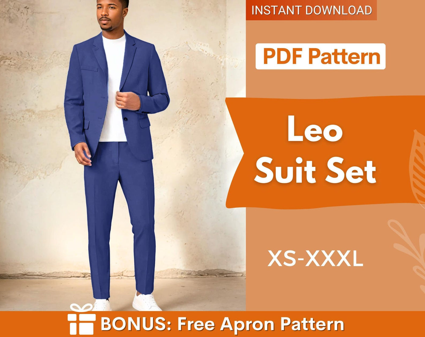 Men Suit Jacket and Pants Sewing Pattern | Jacket & Pants Sewing Pattern | Men Suit Set Sewing Patterns | Suit Pants Pattern