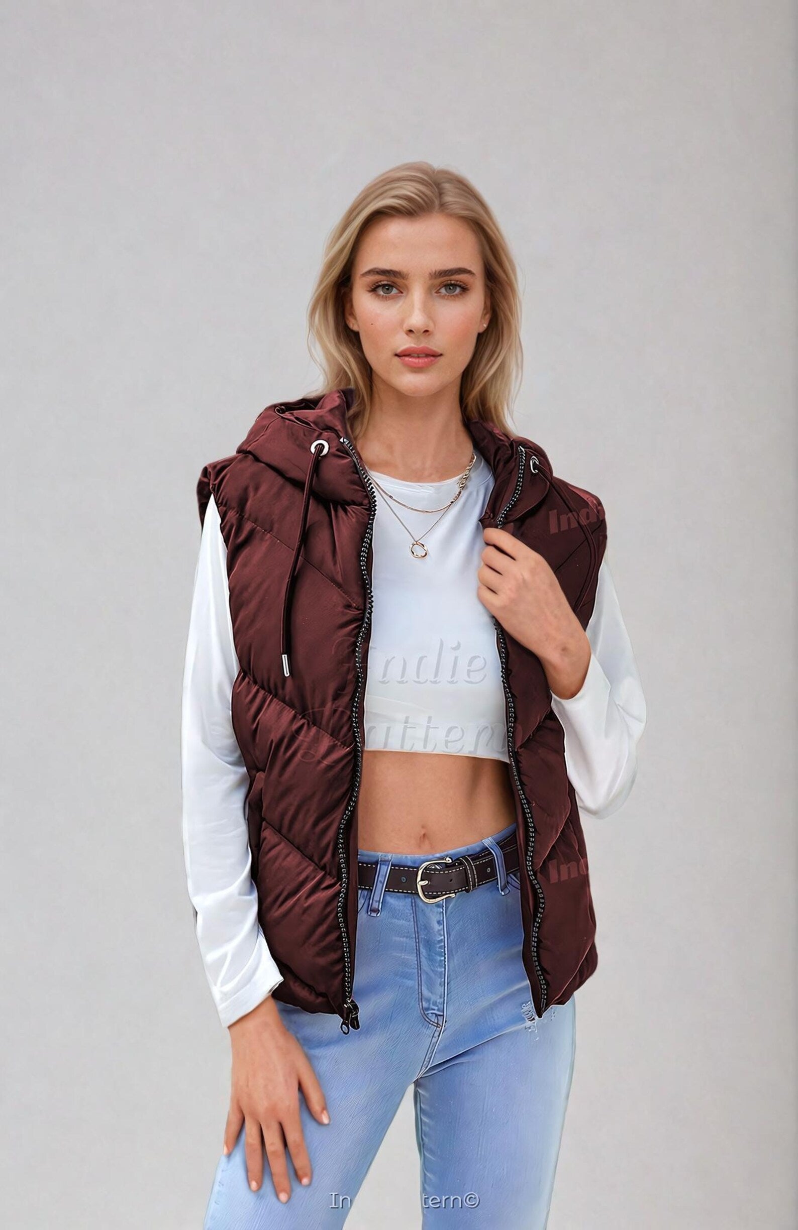 Puffer Vest Pattern | Hoodie Puffer Vest | Hooded Vest | Women Sewing Pattern | Jacket Pattern | Vest Pattern | Sewing