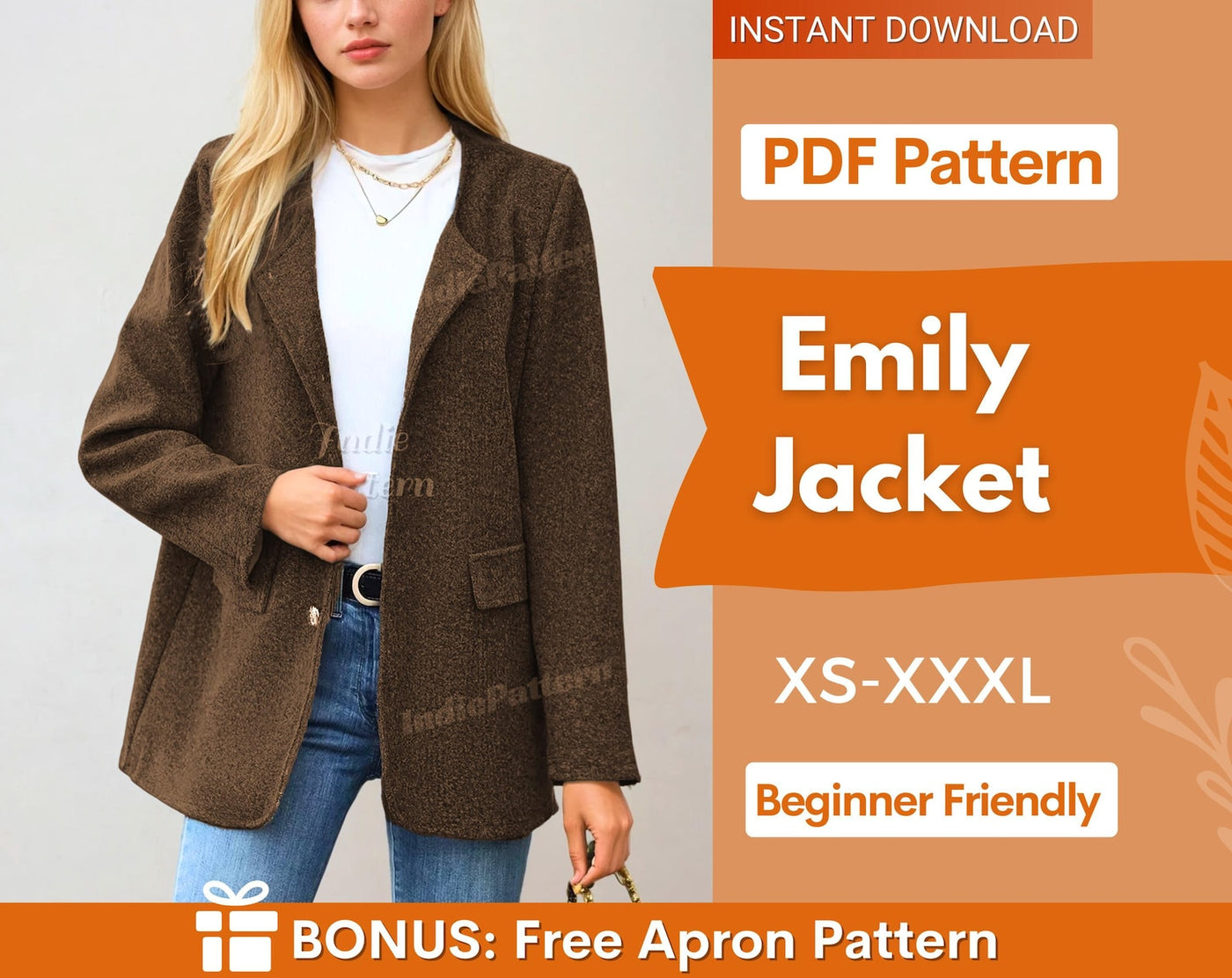 Jacket Sewing Pattern | Coat Sewing Pattern | Women Sewing Pattern | Beginner Sewing Pattern | Women Jacket Coat Winter