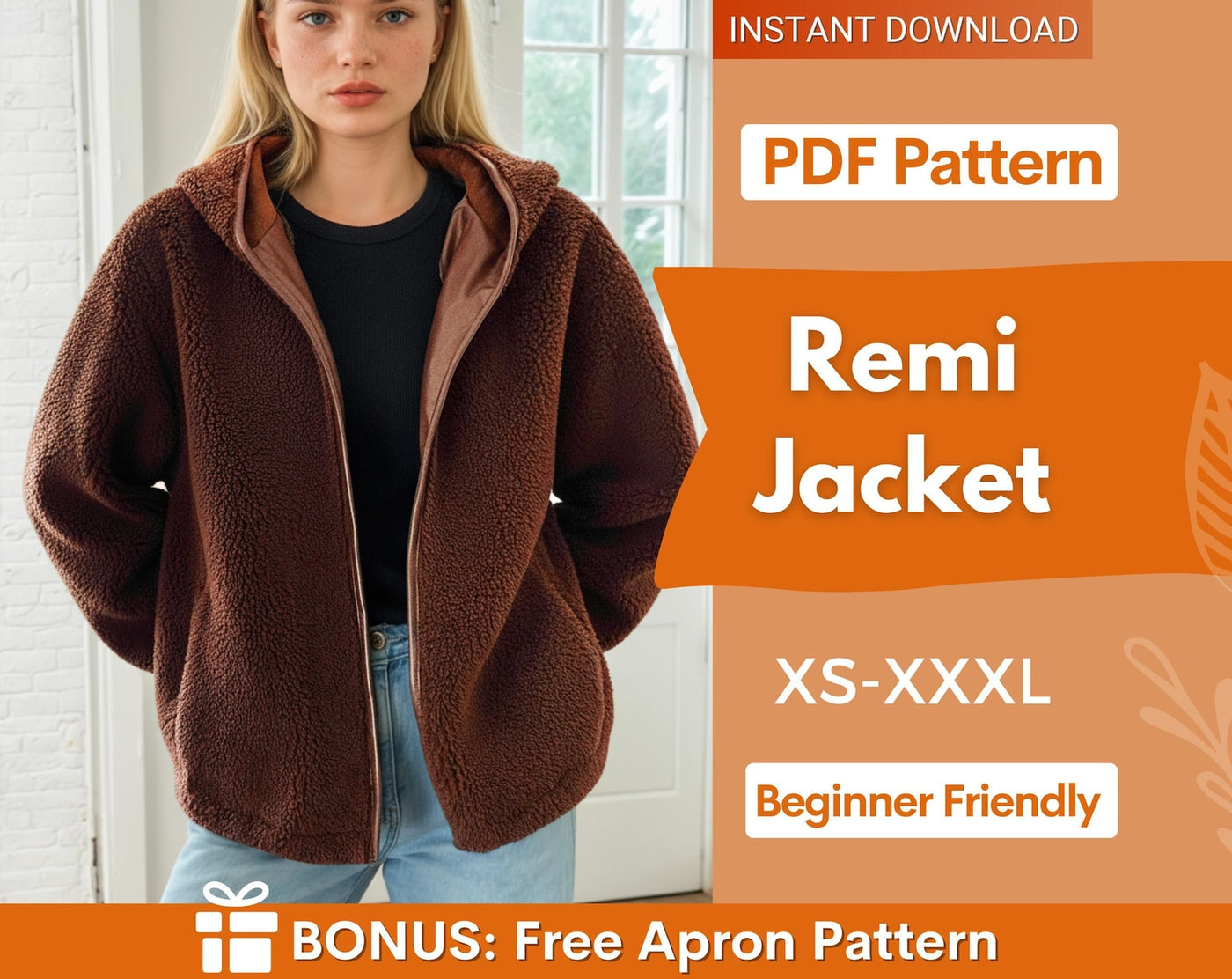 Jacket Pattern for Women | Coat Pattern | Jacket Sewing Pattern | Sewing Patterns | Women Sewing Pattern Hooded Jacket Women