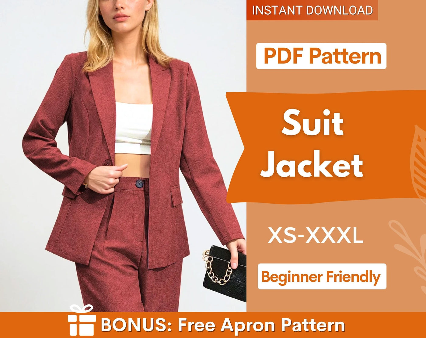 Suit Jacket Sewing Pattern | Jacket Sewing Pattern | Sewing Pattern Women | Blazer Pattern | Women Sewing Pattern | Sewing