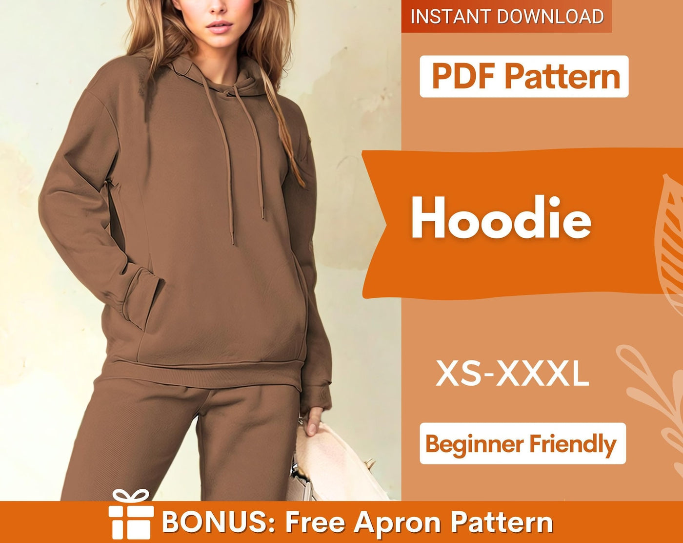 Hoodie Sewing Pattern, Women Hoodie, Sweatshirt Pattern, Women Sewing Pattern, Loungewear Pattern | XS-XXXL | PDF Instant