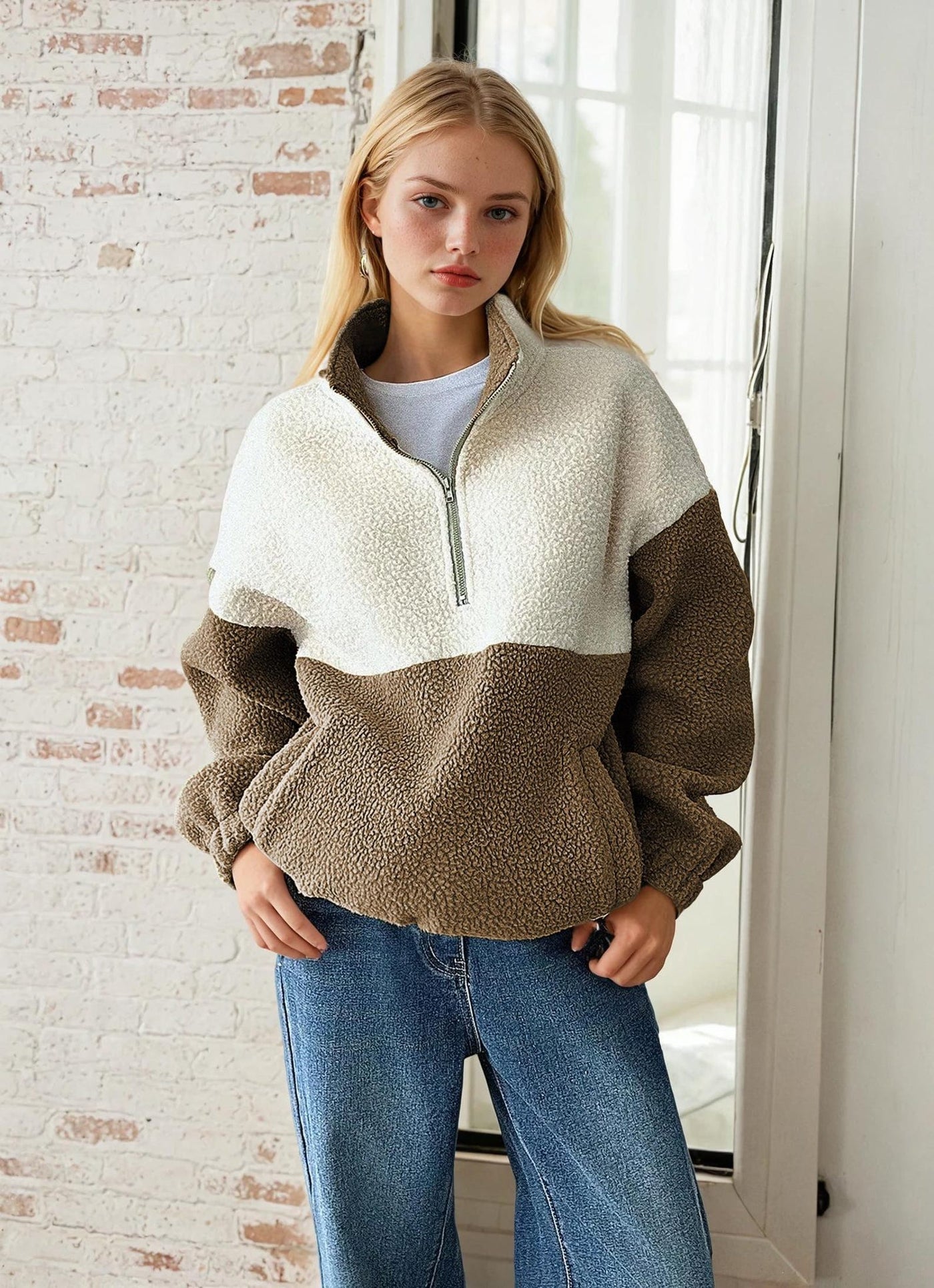 Zip Sweatshirt Pattern for Women, Women Sweater Pattern, Zip Up Sweater Pattern, Women Sewing Pattern, Beginner Sewing