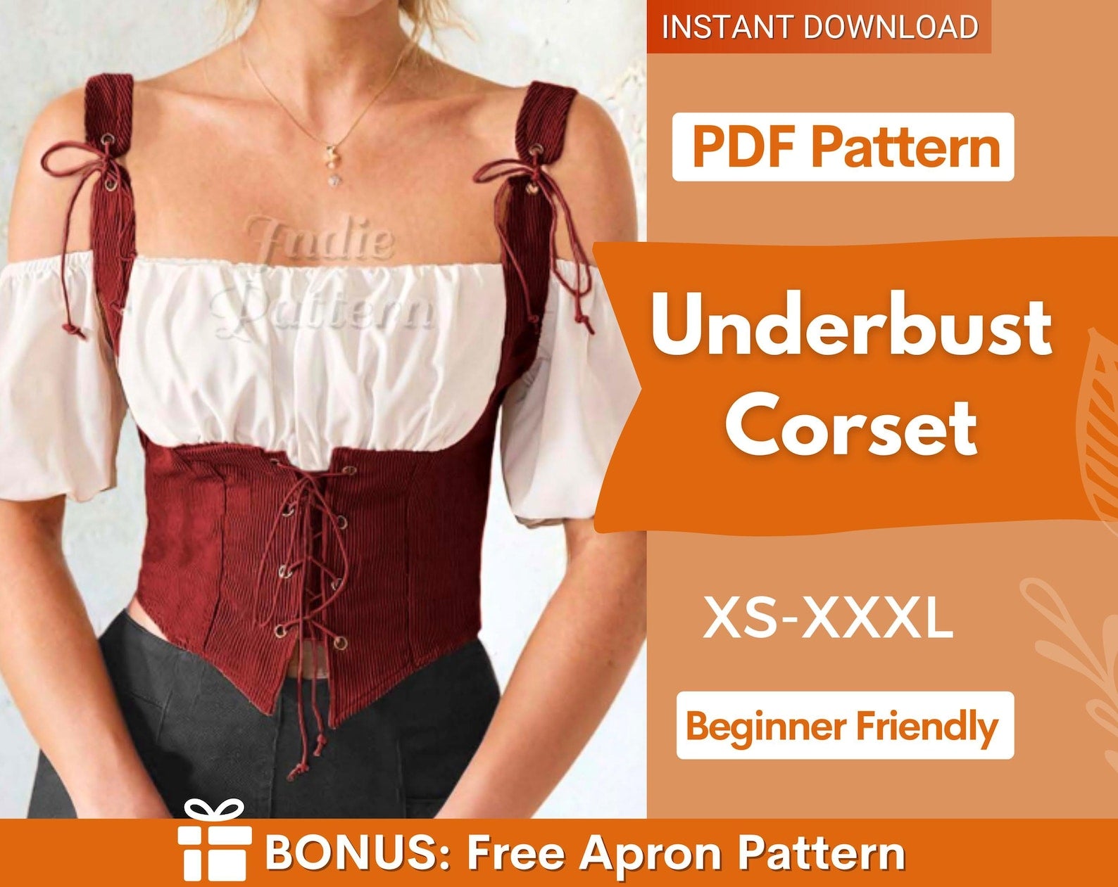 Underbust Corsset Sewing Pattern | Top Pattern | Sewing Patterns | Women Sewing Pattern | Corset Belt | Corset Pattern |
