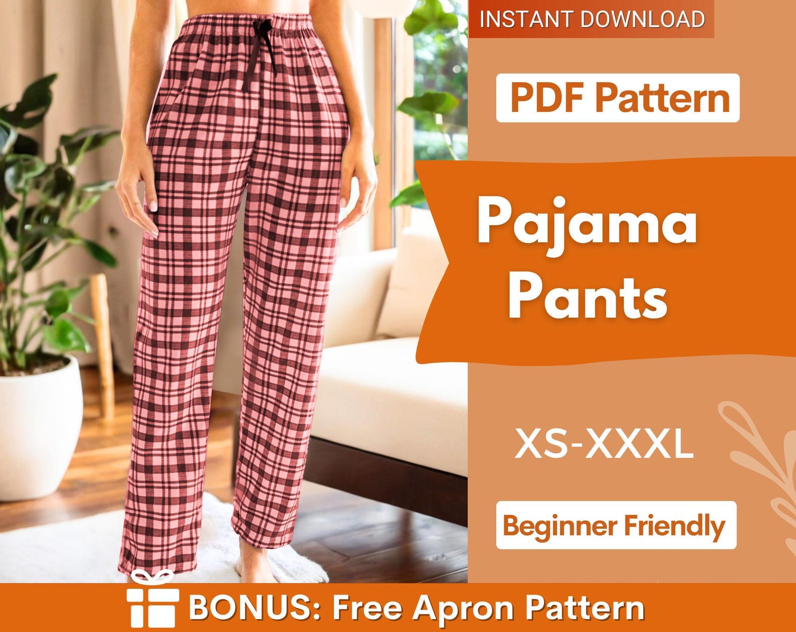 Pajama Pants pattern, Pajama Pattern, PJ Pants pattern, Pyjama Pattern, Lounge Pants Sewing Pattern PDF, Sewing Pattern for
