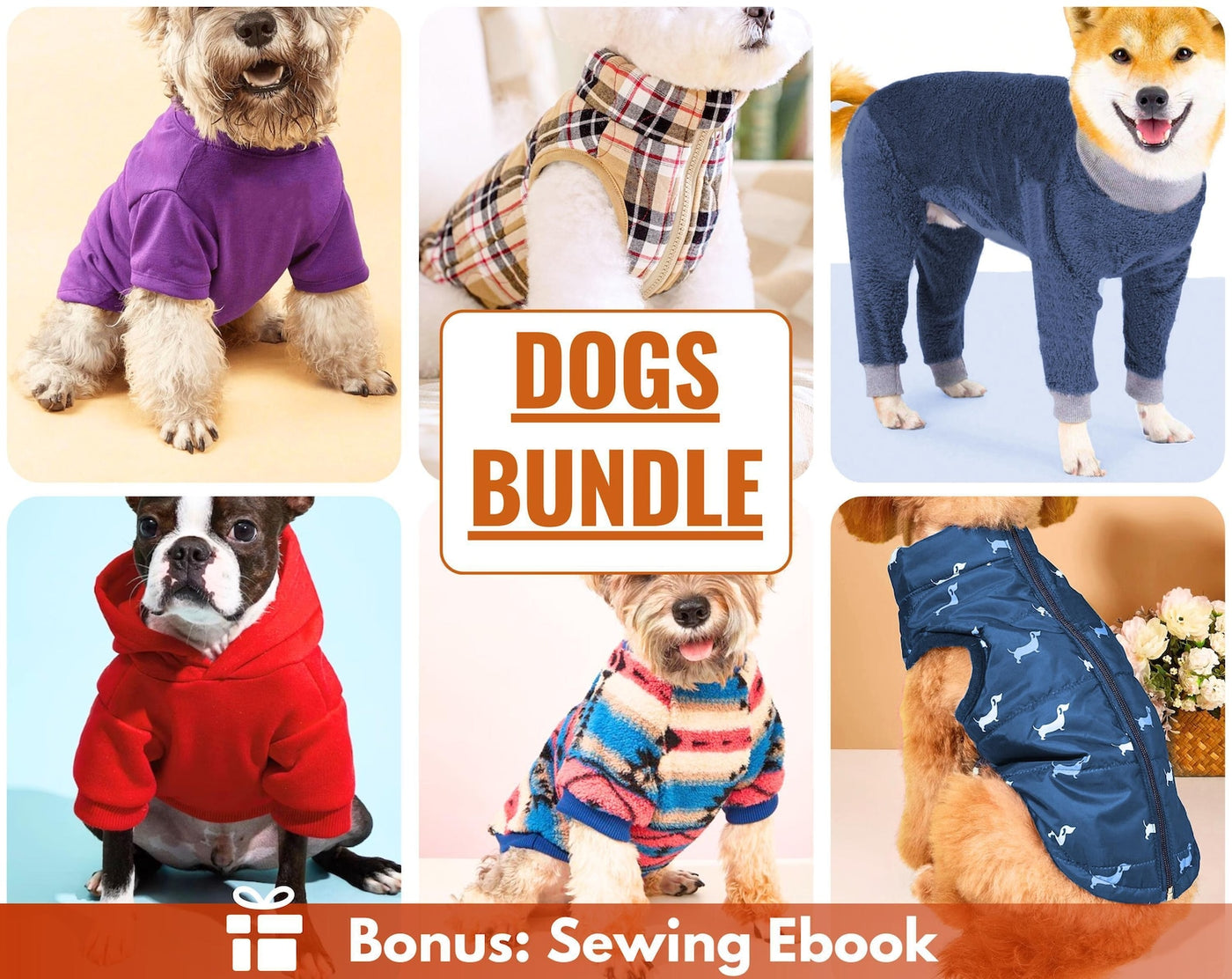 Dog Sewing Patterns, Dog Hoodie, Dog Shirt, Sewing Patterns for Dogs, Pet Patterns, Dog Coat, Dog Jacket, Dog sweater, Dog