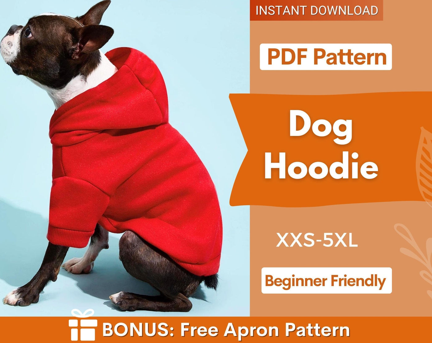 Dog Pattern, XXS-5XL, Dog Hoodie Sewing Pattern, PDF Sewing Pattern Pet, Pattern Dog, Instant Download, Pet Pattern, Sewing