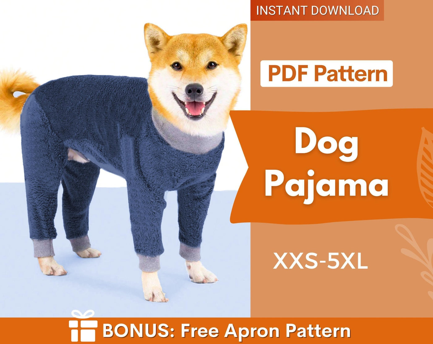 Dog Pajama Pattern, Dog Pattern, Dog Sewing Pattern, Dog Pajama, Pattern for dog, Dog Jacket Pattern, Dog Top Pattern, Dog