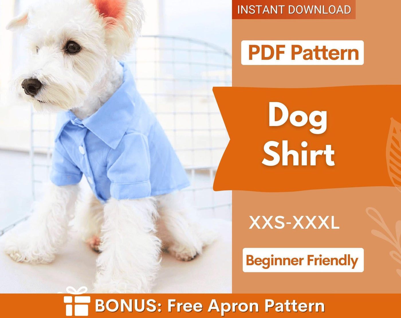 Dog Shirt Pattern, Dog Pattern, Dog Sewing Pattern, Dog Shirt Sewing Pattern, Pattern for dog, Dog Tank Top Pattern, Sewing