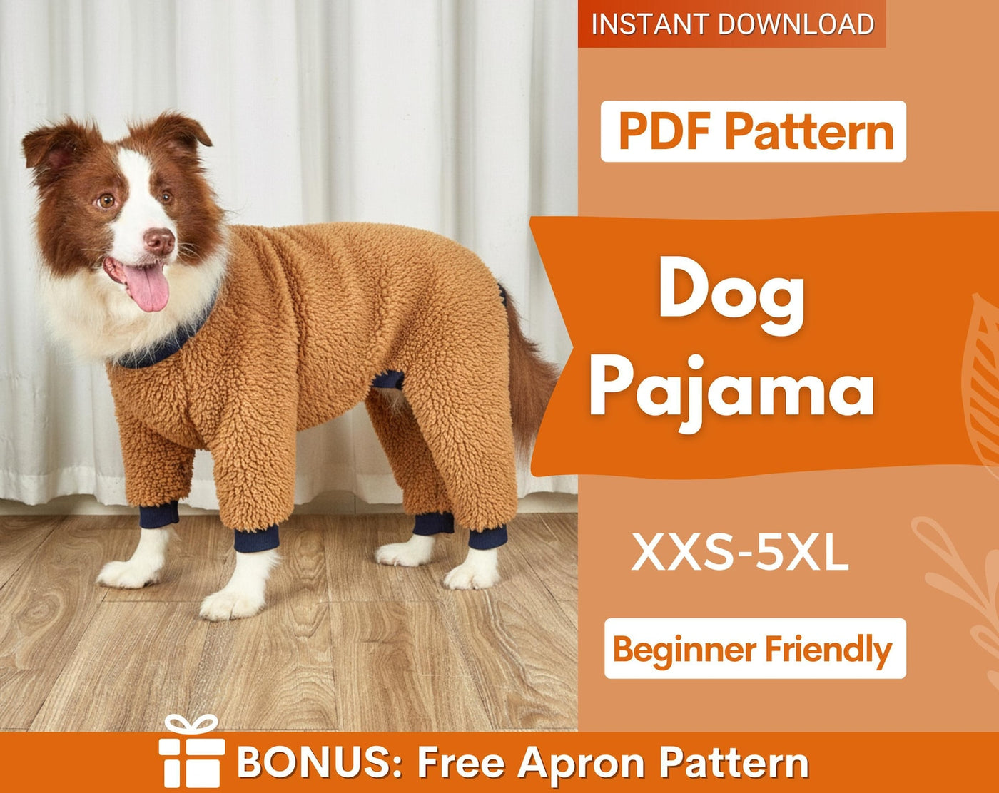 Dog Pajama Sewing Pattern, Dog Pattern, Dog Sewing Pattern, Dog Pajama, Pattern for dog, Dog Jacket Pattern, Dog Top Pattern