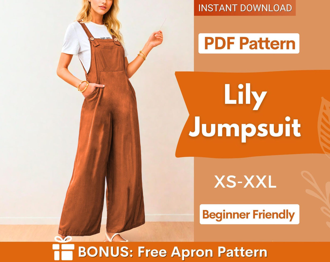 Jumpsuit Pattern | Overalls Sewing Pattern | Sewing Patterns Women |Women Jumpsuits Overalls | Dungaree Pant Loose Trouser |