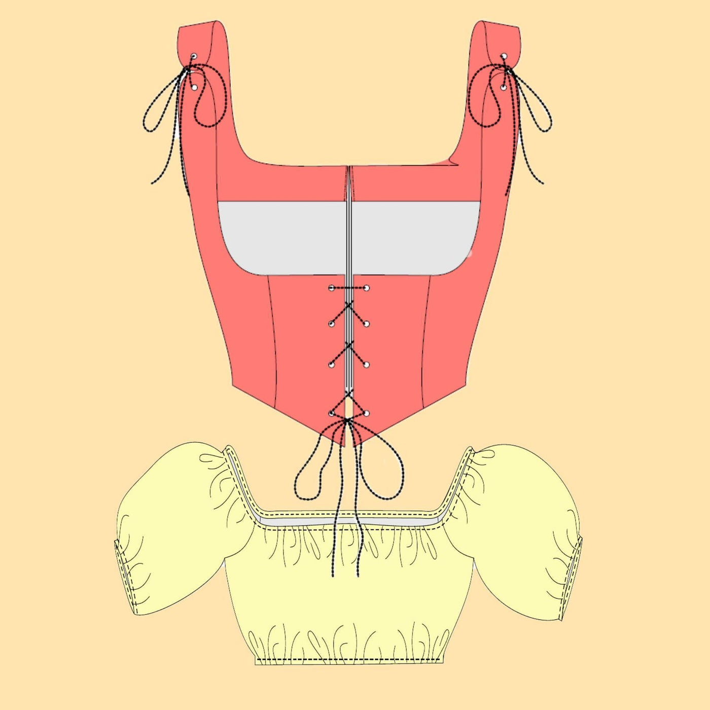 Corset & Blouse Sewing Pattern | Top Pattern | Sewing Patterns | Women Sewing Pattern | Corset Belt | Corset Pattern |