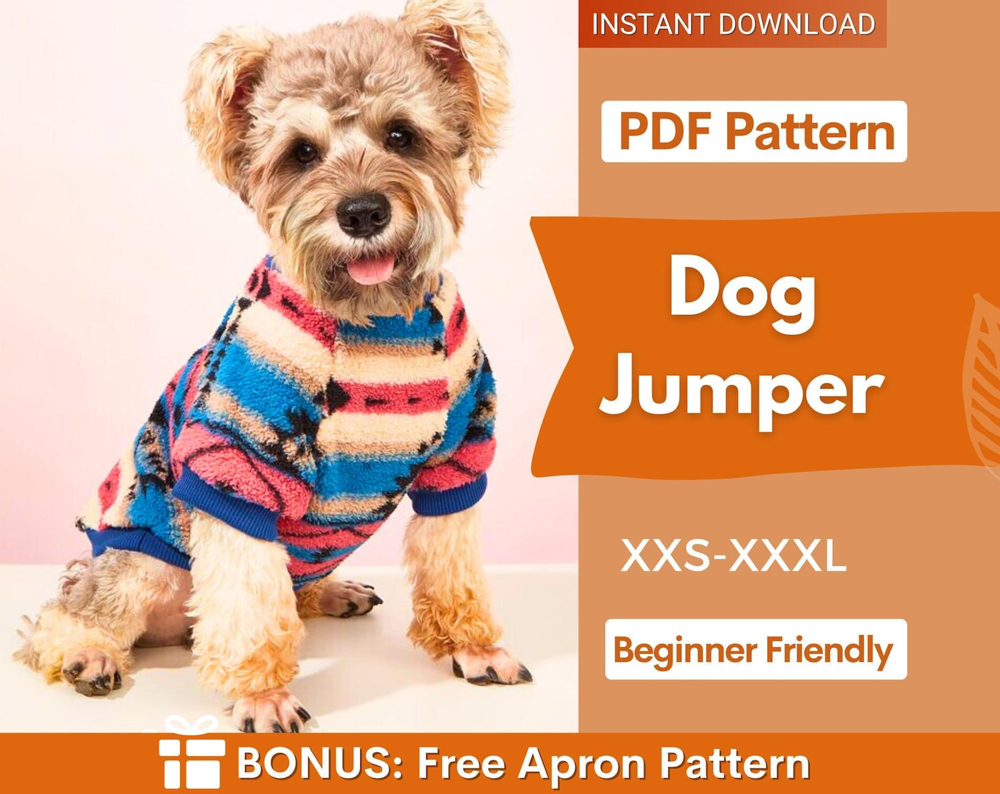 Dog Jumper Pattern, Dog Pattern, Dog Sewing Pattern, Dog Sweater Sewing Pattern, Pattern for dog, Dog Jacket Pattern, Dog