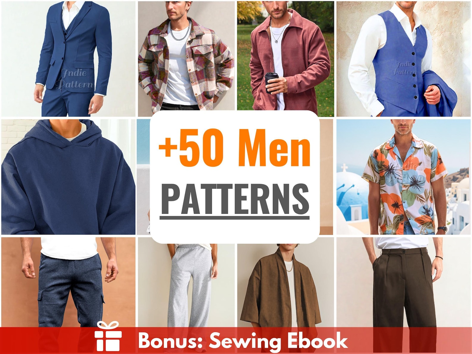 50+ Men Patterns Bundle | Men Sewing Patterns | Men Shorts | Men Jacket | Men Pants | Men Shirt | Patterns for Men | Men
