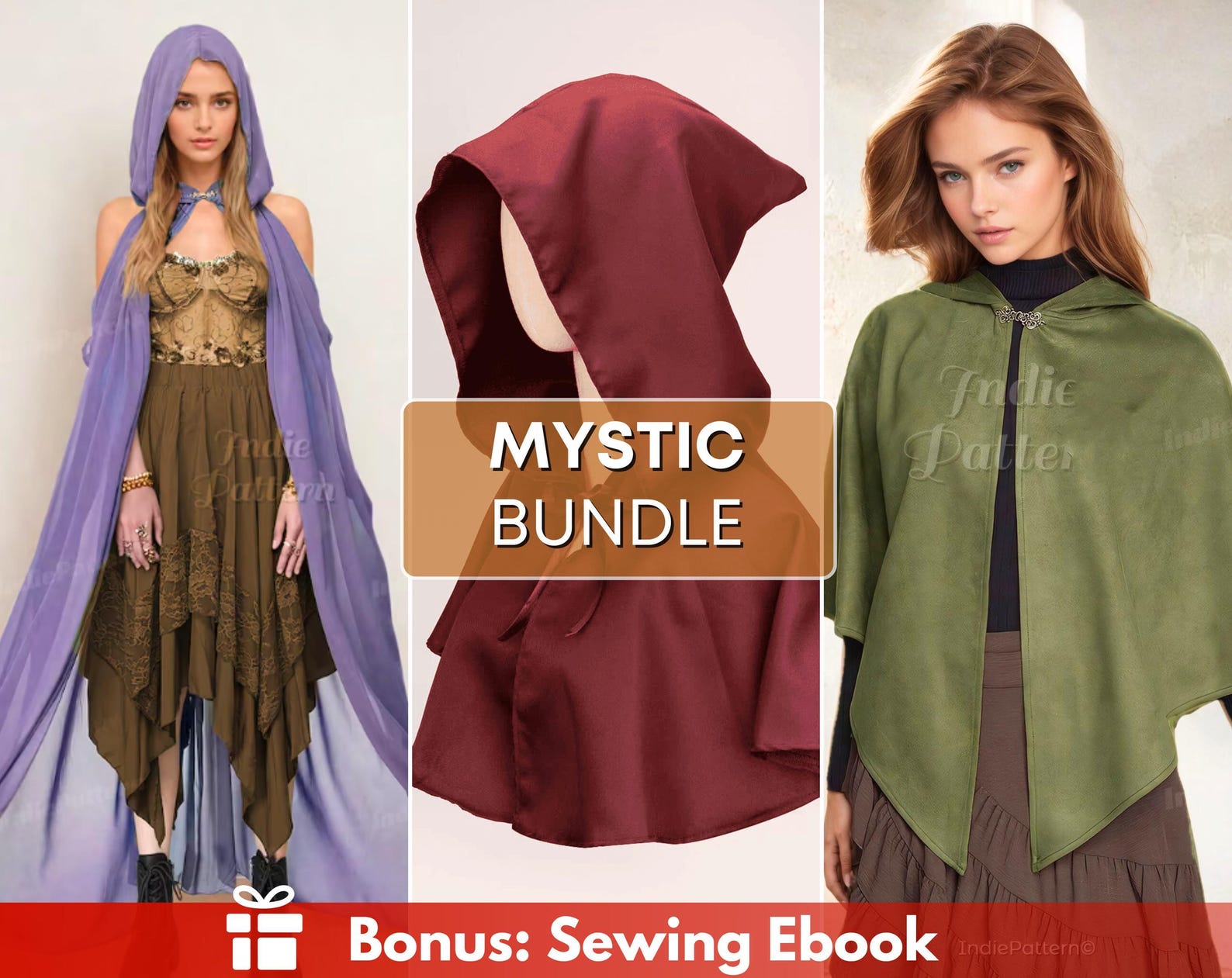 Cape Sewing Pattern, Cloak Pattern, Mystic Cloak Pattern, Costume Patterns, Renaissance Fair Pattern, Medieval Dress Cape