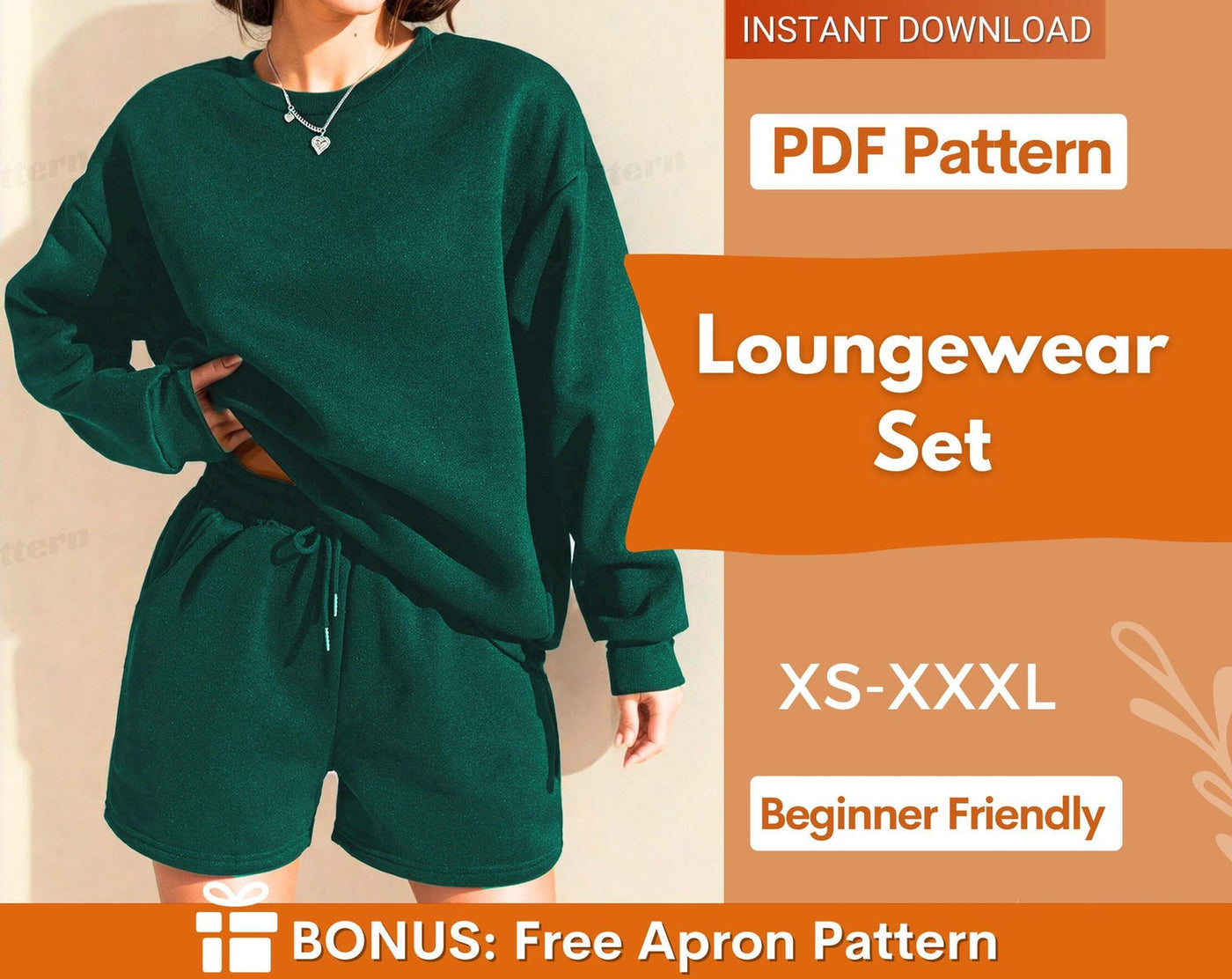 Loungewear Set Sewing Pattern for Women, Sewing Patterns, Lounge Set Pattern, Sweatshirt pattern, Sewing Patterns for Women