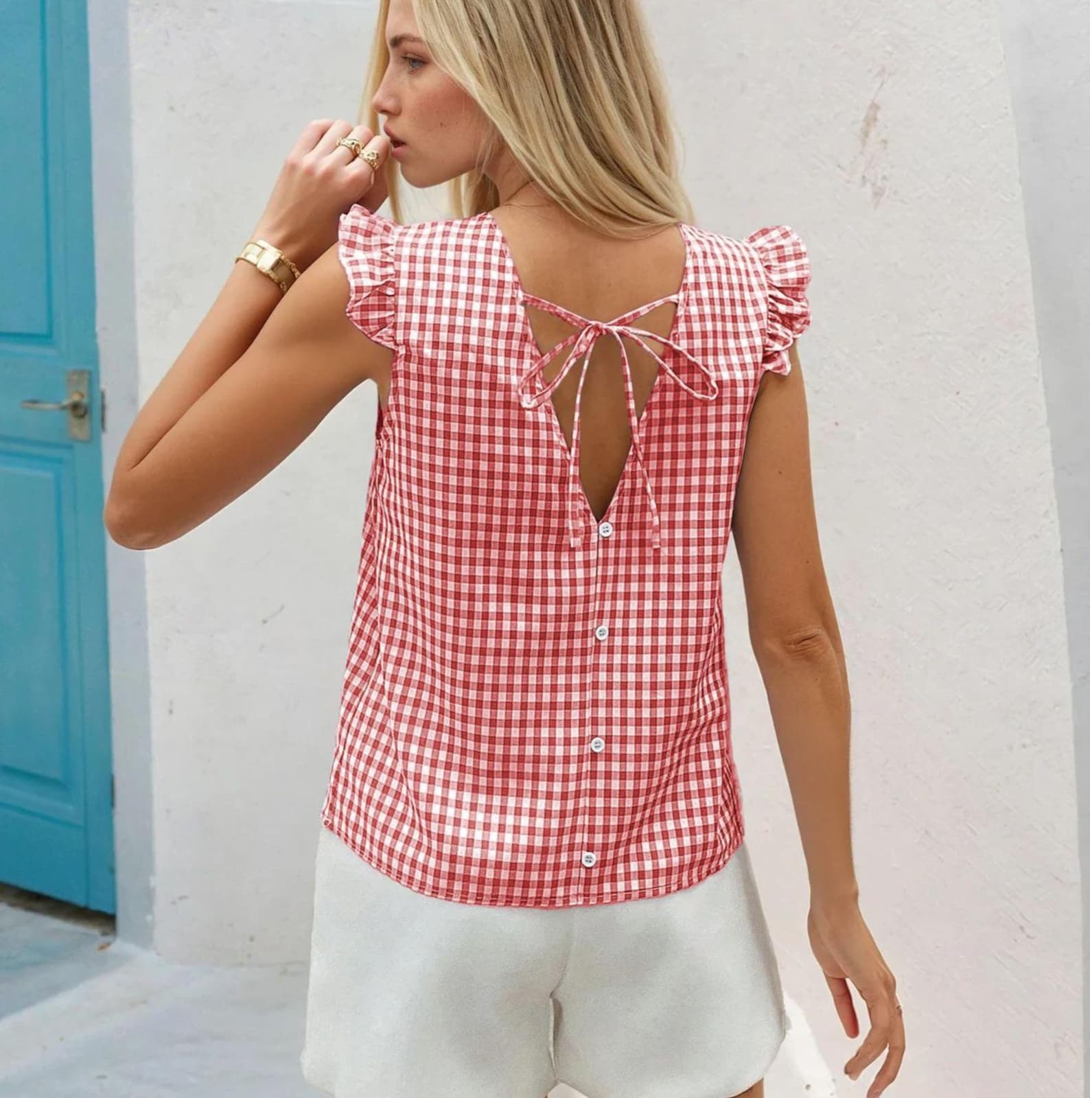 Ruffled Top Sewing Pattern, Women Sewing Pattern, Back TieTop Pattern, Blouse Pattern, Summer Top, Tie Top, Blouse Top