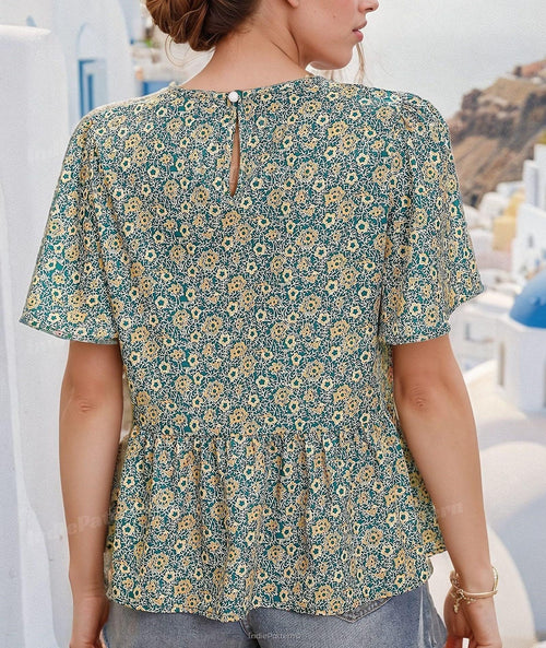 Blouse Sewing Pattern | Top Pattern | Women Sewing Pattern | Easy Blouse Pattern | Beginner Sewing Pattern | Peplum Blouse