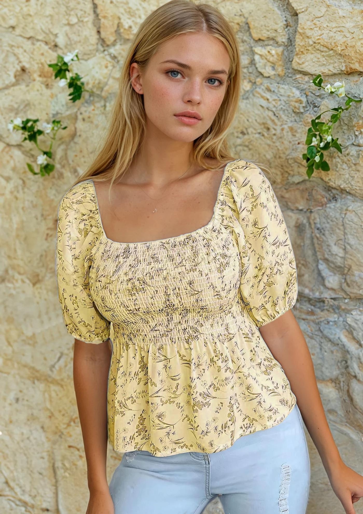 Blouse Sewing Pattern, Top Pattern, Milkmaid Top Blouse Pattern, Peplum Top, Peplum Blouse, Cottagecore Pattern, Shirred Top