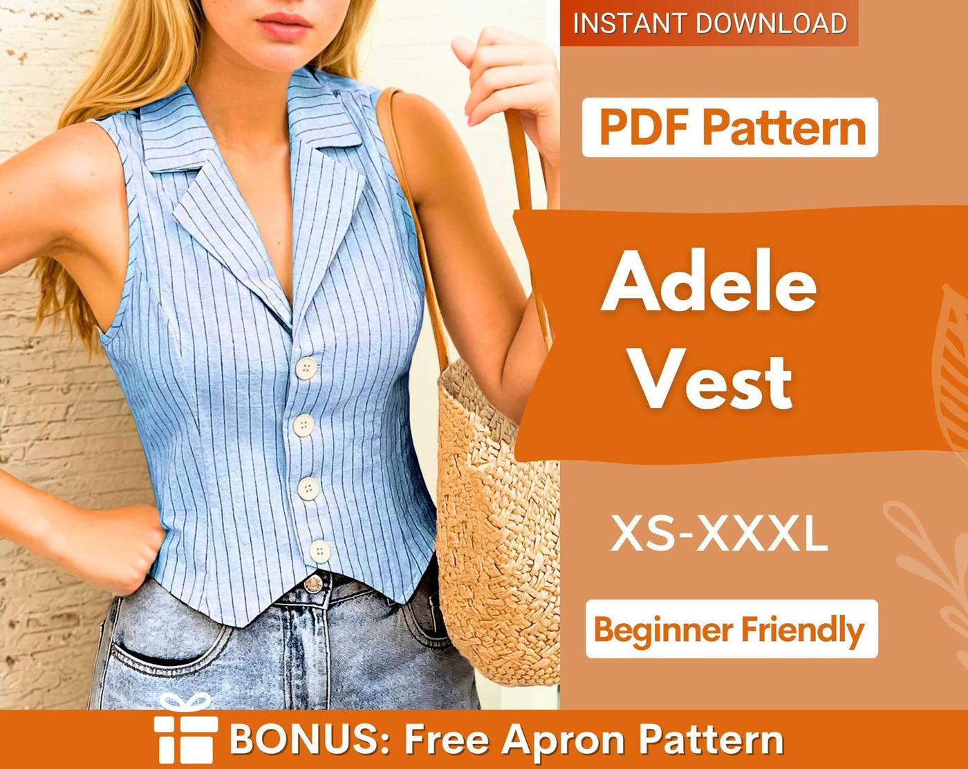 Vest Sewing Pattern, Top Sewing Pattern, Waistcoat Pattern, Sewing Patterns Women, Blazer Women, Trendy Vest, Vest with