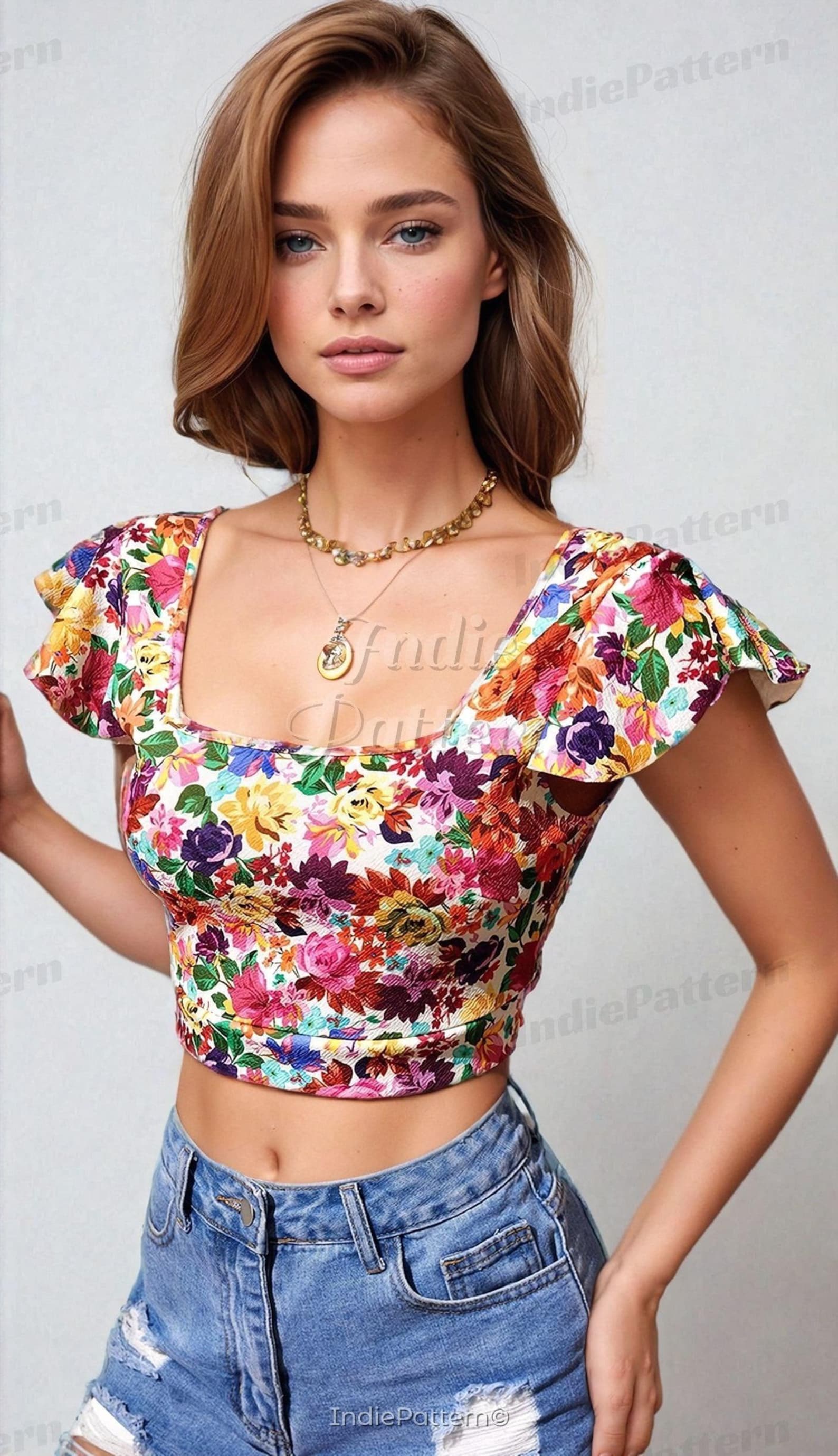 Top Sewing Pattern | XS-XXXL| Tie Back Top Pattern | Ruffled Top Pattern | Crop Top Pattern | Backless Top | Open Back Top