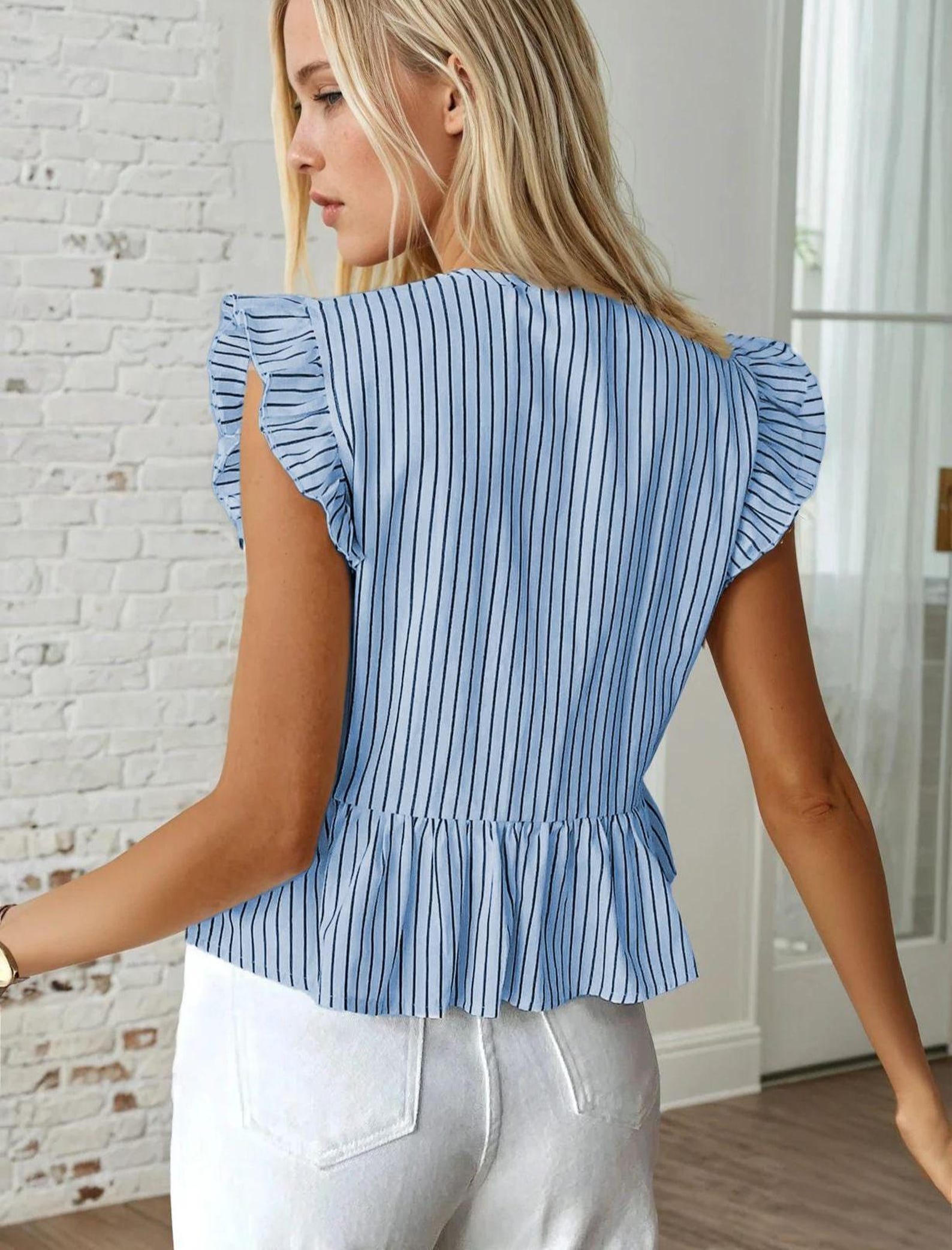 Front Tie Top Sewing Pattern | Women Sewing Pattern | Blouse Pattern | Ruffled Top | Sewing Patterns for Beginner Top |