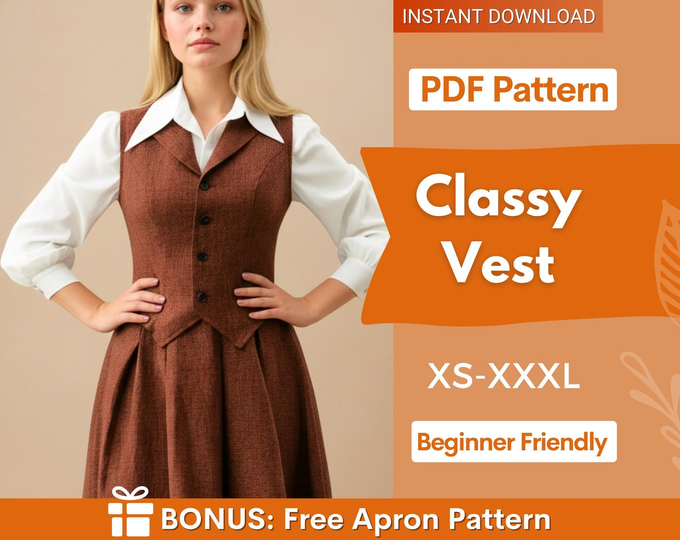 Vest Sewing Pattern for Women, Waistcoat Pattern, Sewing Patterns, Women Vest Pattern, Blazer Women, Trendy Vest, Vest with