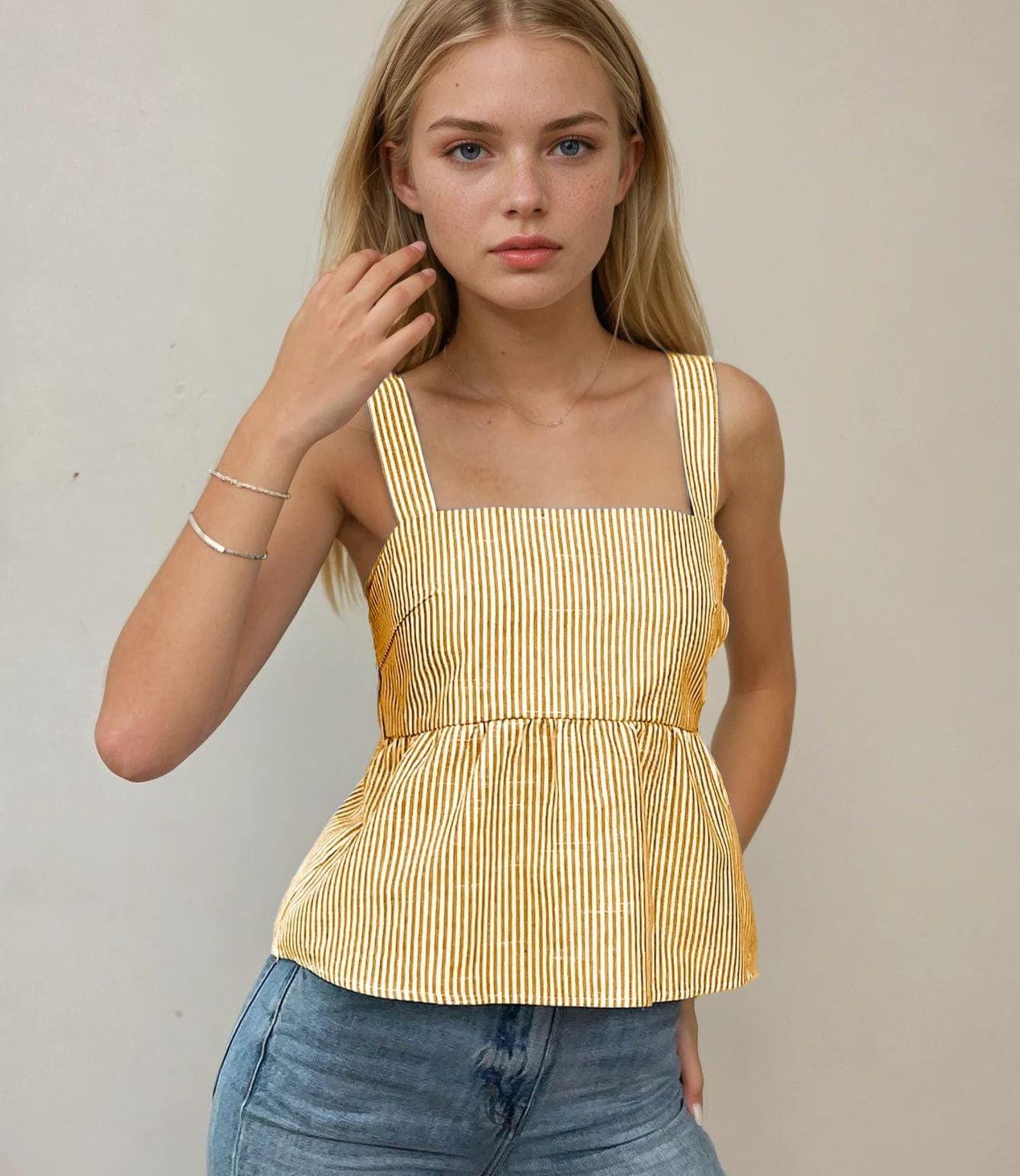 Back Tie Top Sewing Pattern, Women Sewing Pattern, Peplum Top Pattern, Sewing Patterns for Women, Summer Top, Tie Top, Blouse