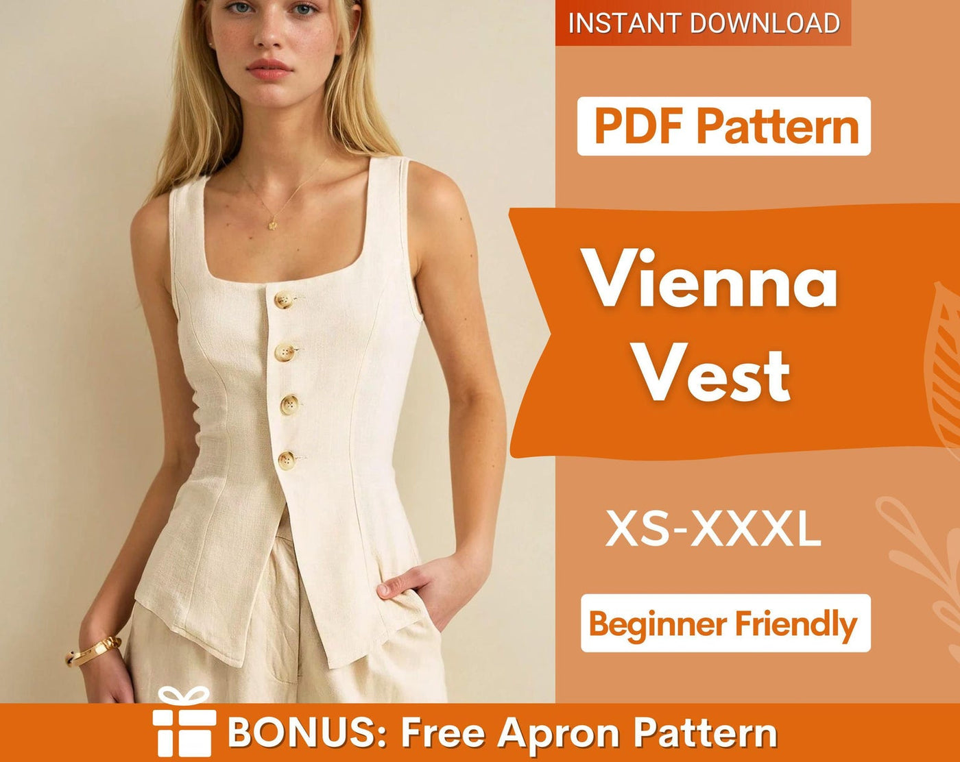 Trendy Top Pattern, Vest Sewing Pattern, Sewing Patterns Women, Suit Vest, Button Up Top, Top Sewing Pattern for Women, Women