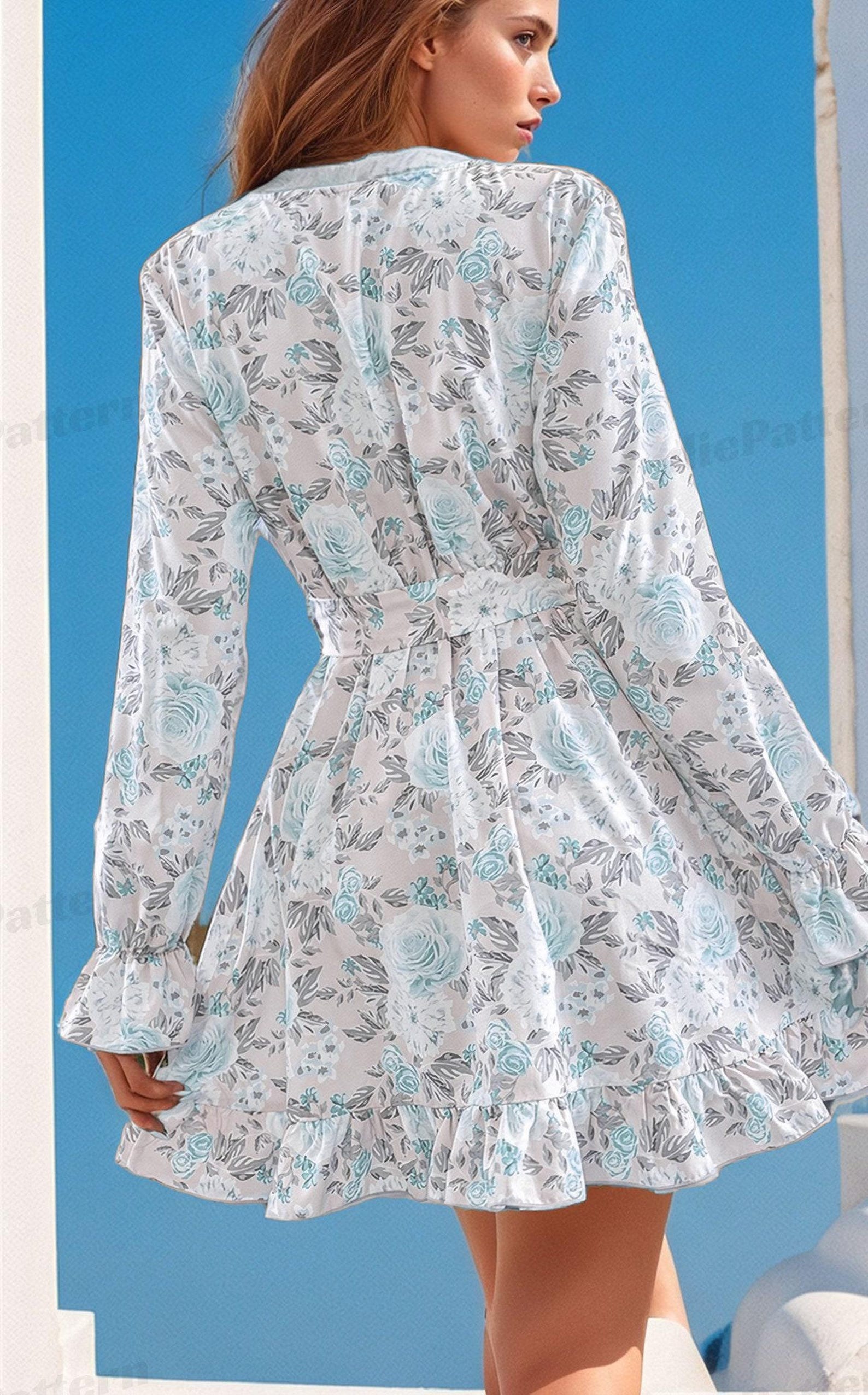 Dress Sewing Pattern for Women PDF | XS-XXXL | Long Sleeved Dress Pattern | Women Sewing Pattern | Sewing Pattern Dress |