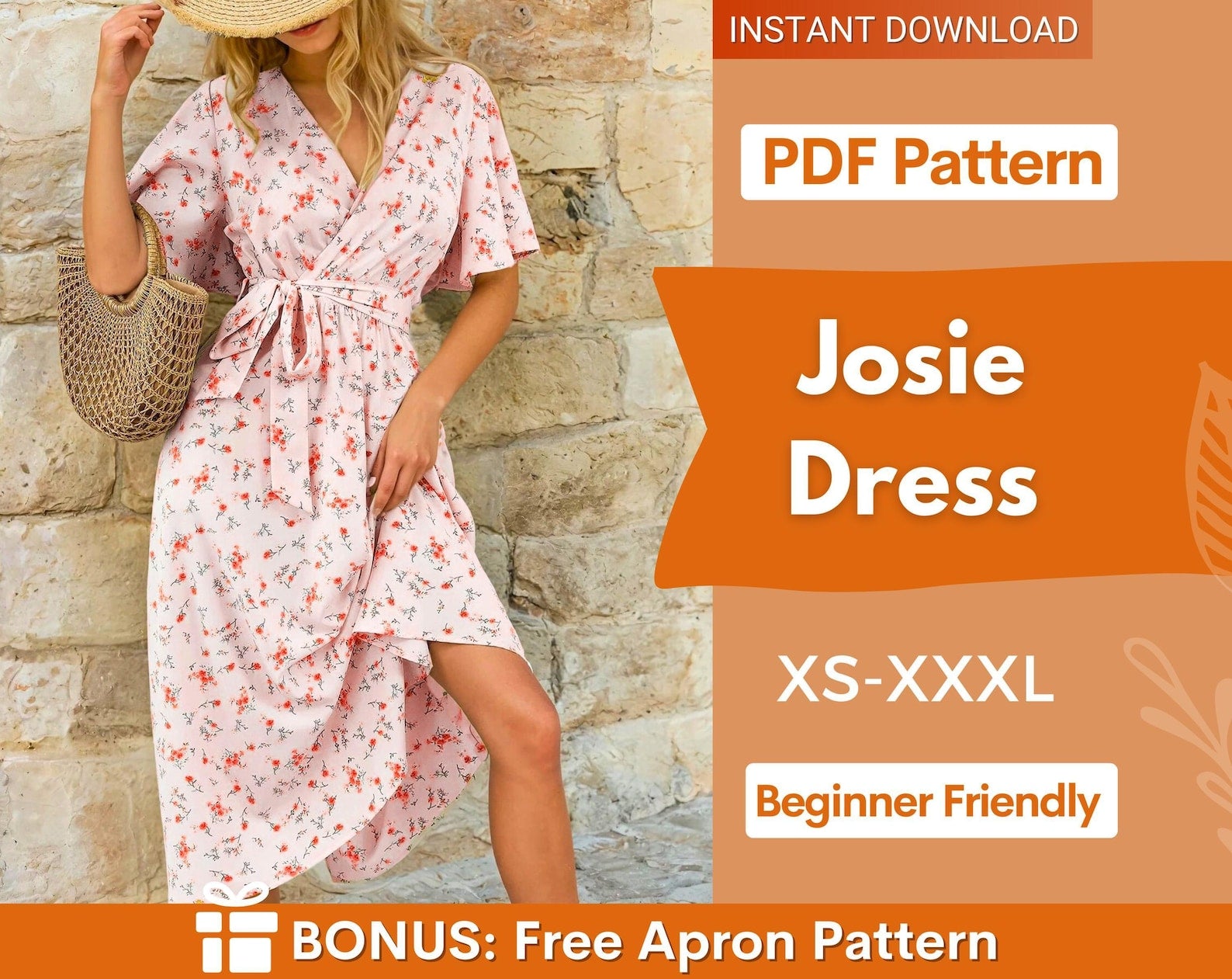 Maxi Dress Sewing Pattern | Wrap Dress Pattern |Summer Dress Pattern | Women Sewing Pattern | Women Dress | Sewing Patterns