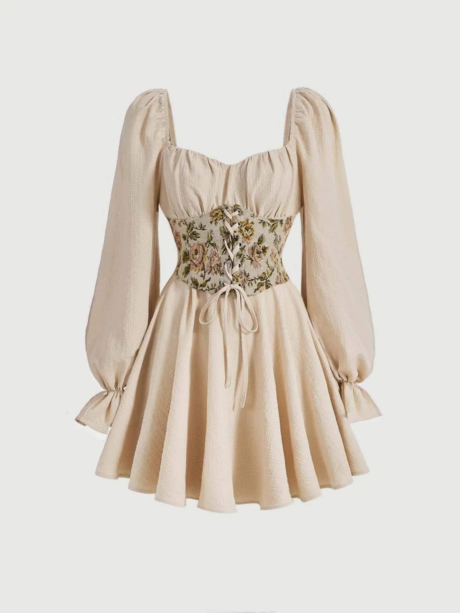 Vintage dress with corset belt sewing pattern, cottagecore dress pattern, corset belt pattern, vintage dress sewing pattern