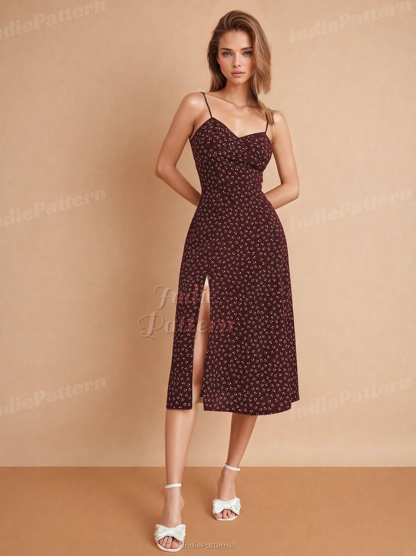 Slit Dress Pattern | Dress Pattern | Women Pattern | Strappy Dress | Prom Dress | Elegant Dress | Summer Dress Pattern |