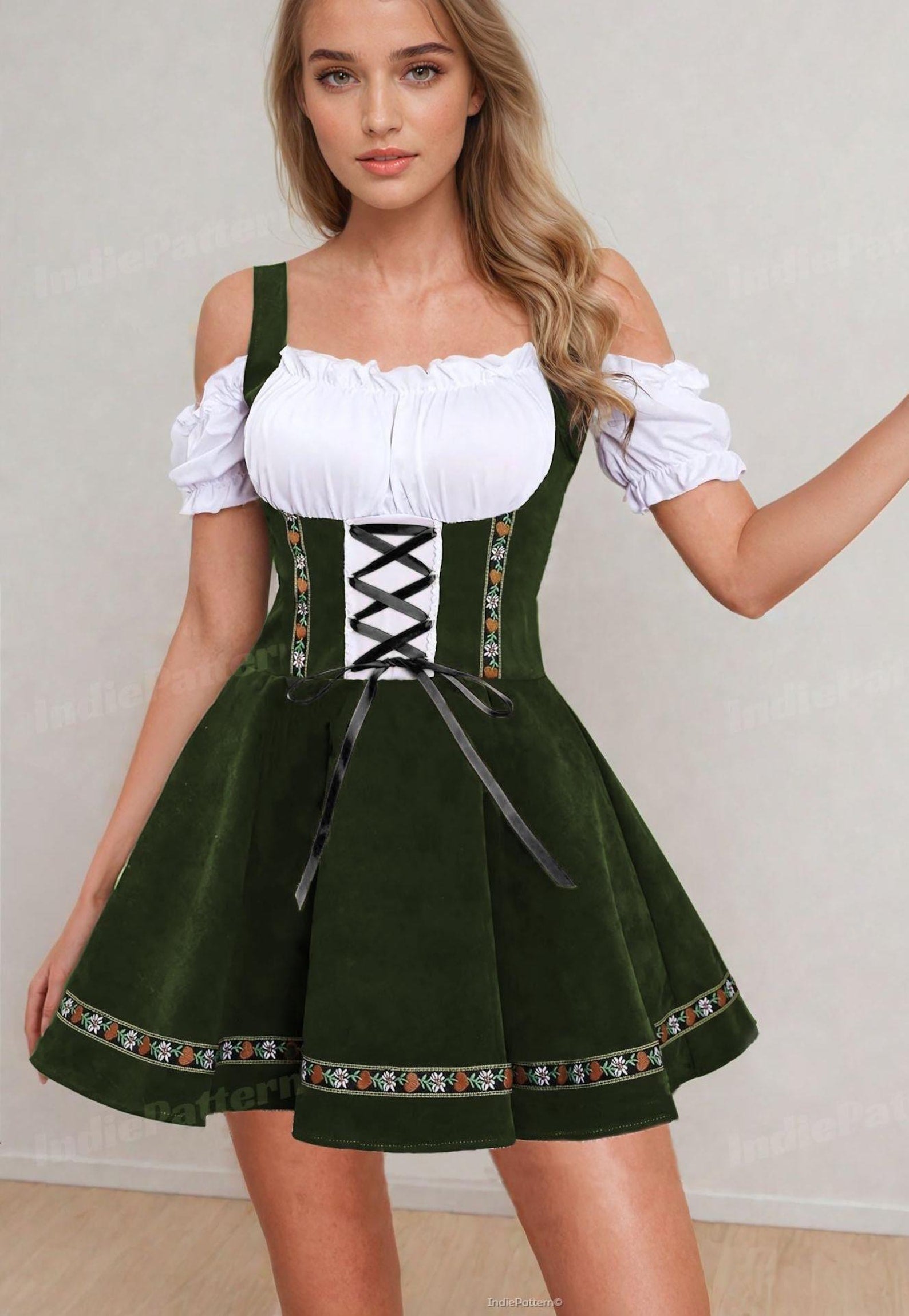 Dirndl Dress Sewing Pattern | Oktoberfest Dress | Milkmaid Dress Pattern | Dress Pattern | Cottagecore Dress pattern | Women