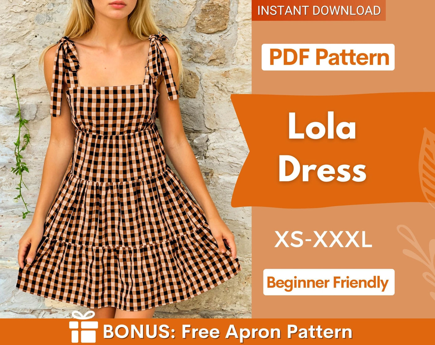 Summer Dress Sewing Pattern | Shoulder Tie Dress Pattern | Tiered Dress Pattern | Gathered Dress Pattern | Ruffle Dress