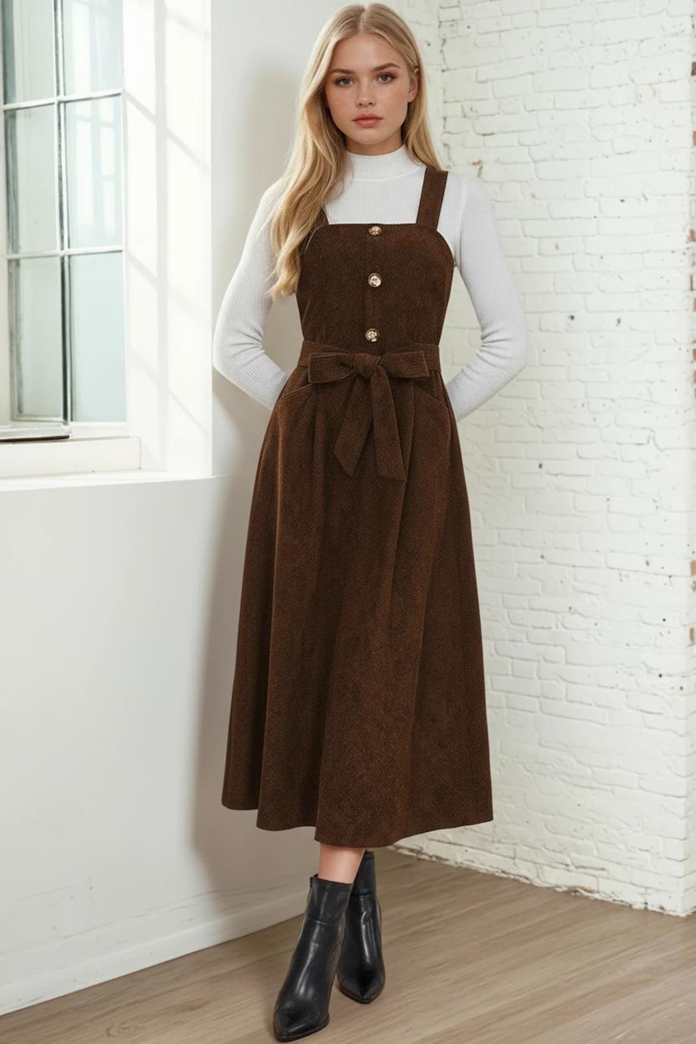 Overall Dress Sewing Pattern | Dress Pattern | Sewing Patterns | Women Dress Pattern | Midi Dress pattern | Milkmaid Dress