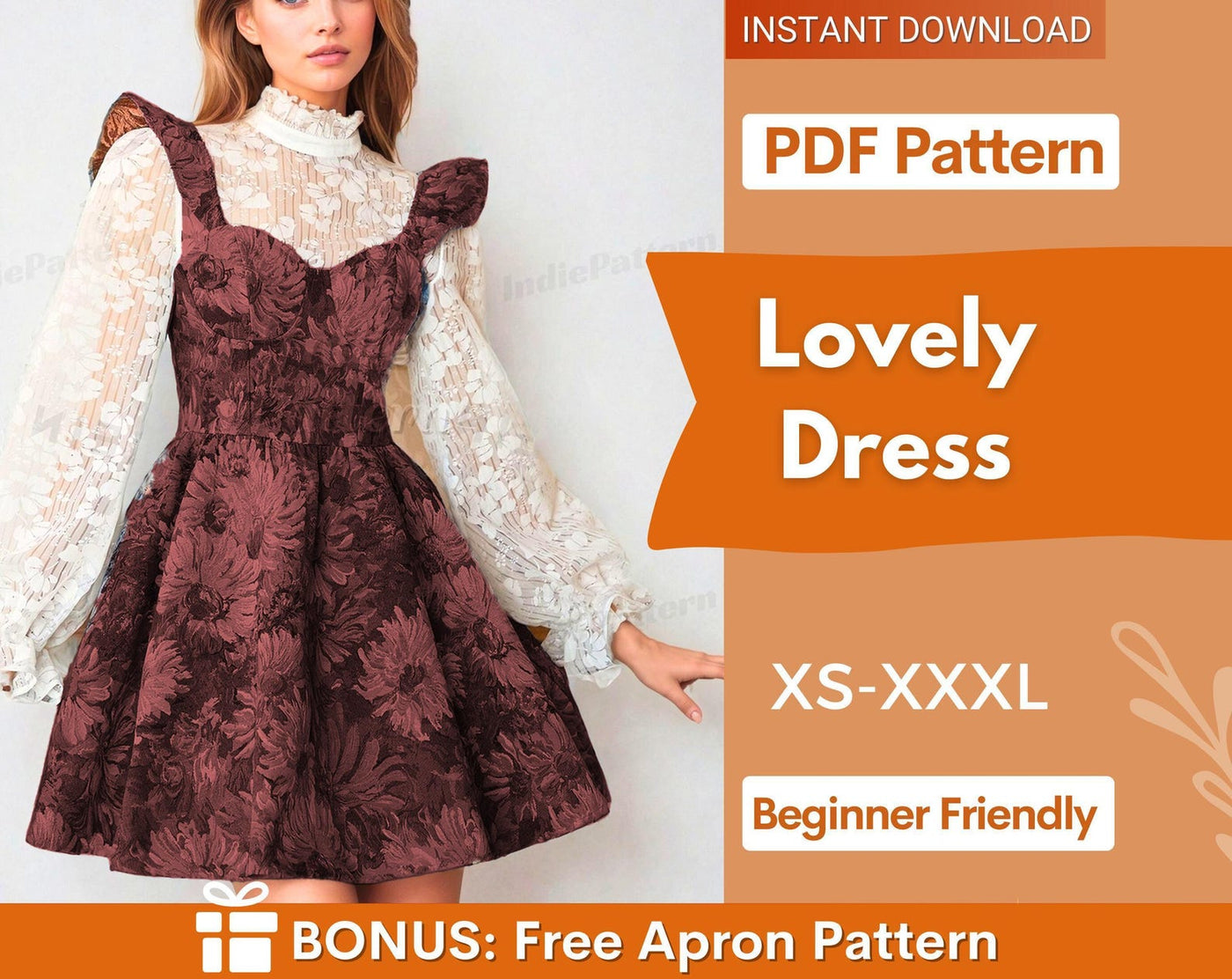 Women Sewing Pattern | XS-XXXL | Sewing Patterns | Women Patterns | Dress Pattern | Womens Dress Pattern | Vintage Dress