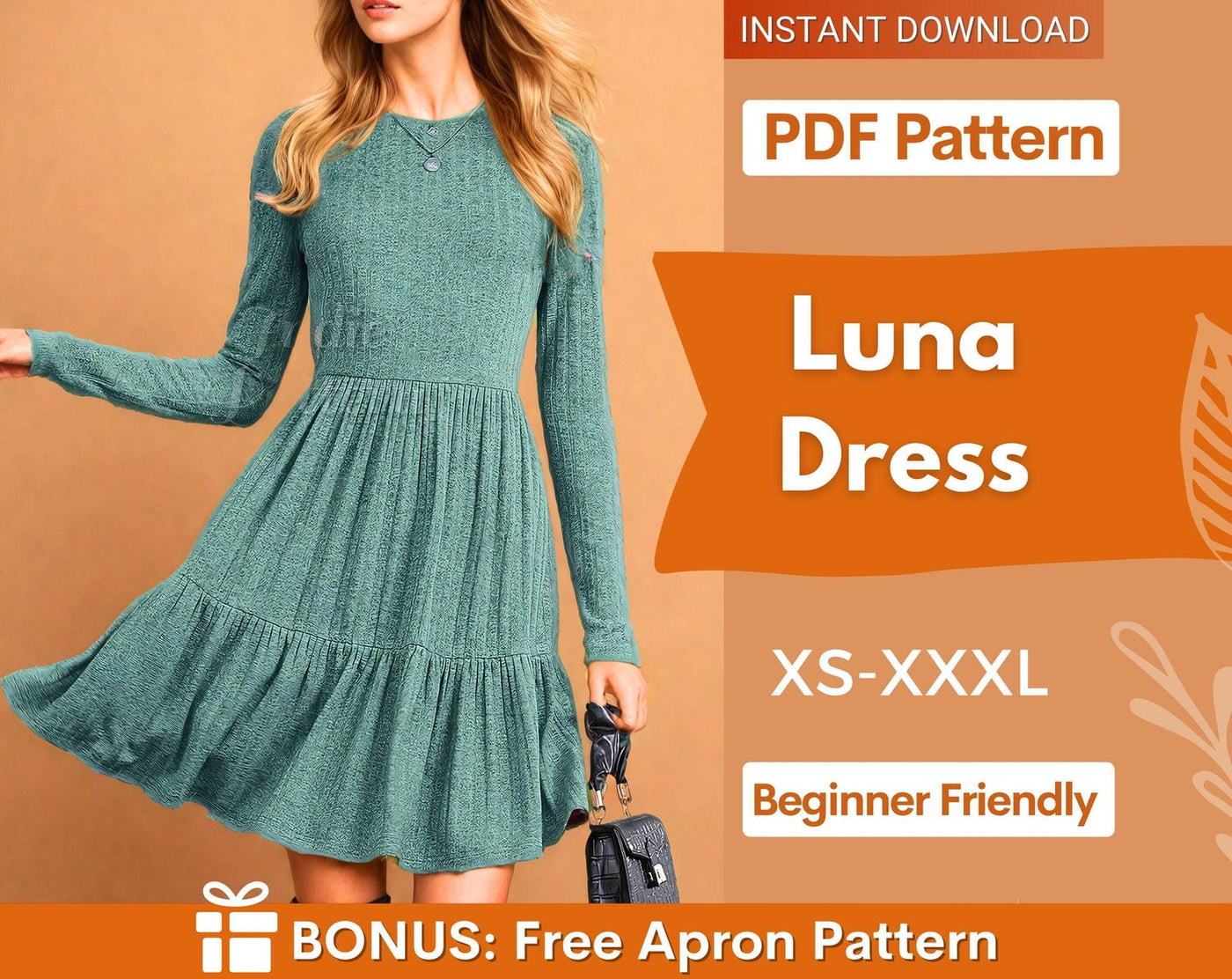 Tiered Dress Sewing Pattern | Dress Pattern | Sewing Patterns | Women Dress Pattern | Beginner Sewing Pattern for Women |