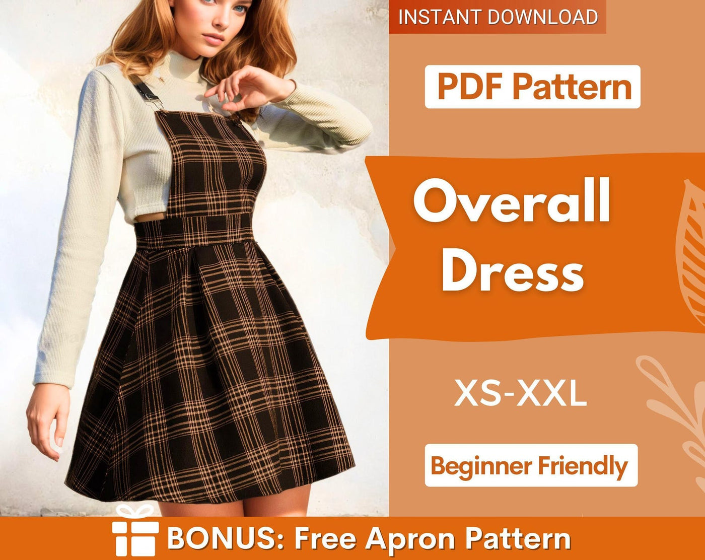 Overall Dress Pattern, Sewing Pattern, Dress Pattern, Women Sewing Pattern, Overall Pattern, Pinafore Pattern, Pinafore Dress