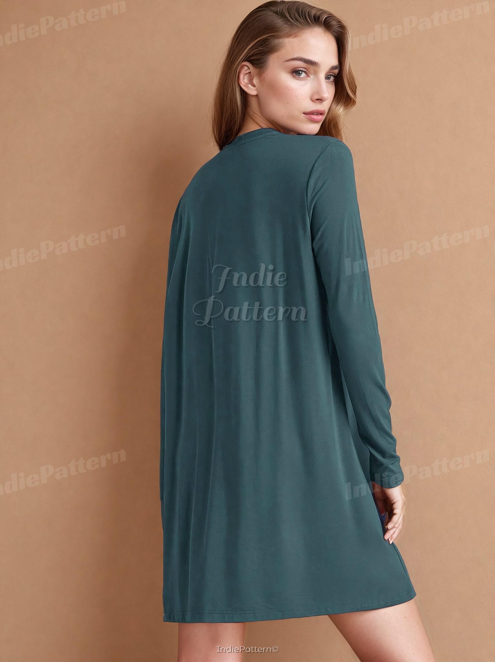 Dress PDF Sewing Pattern for Women, Easy Pattern for Beginners, Long Sleeved Dress, Oversized TShirt pattern, Loose Dress