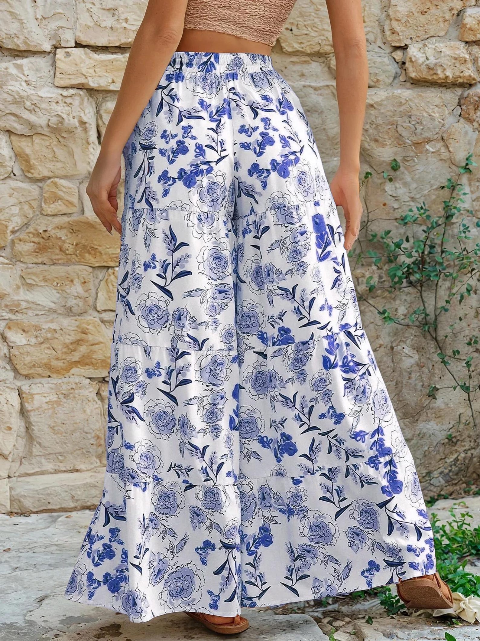 Tiered Pants Sewing Pattern | Women Pants Pattern | Wide Leg Pants Pattern | Pants Pattern | Sewing Patterns | Women Sewing