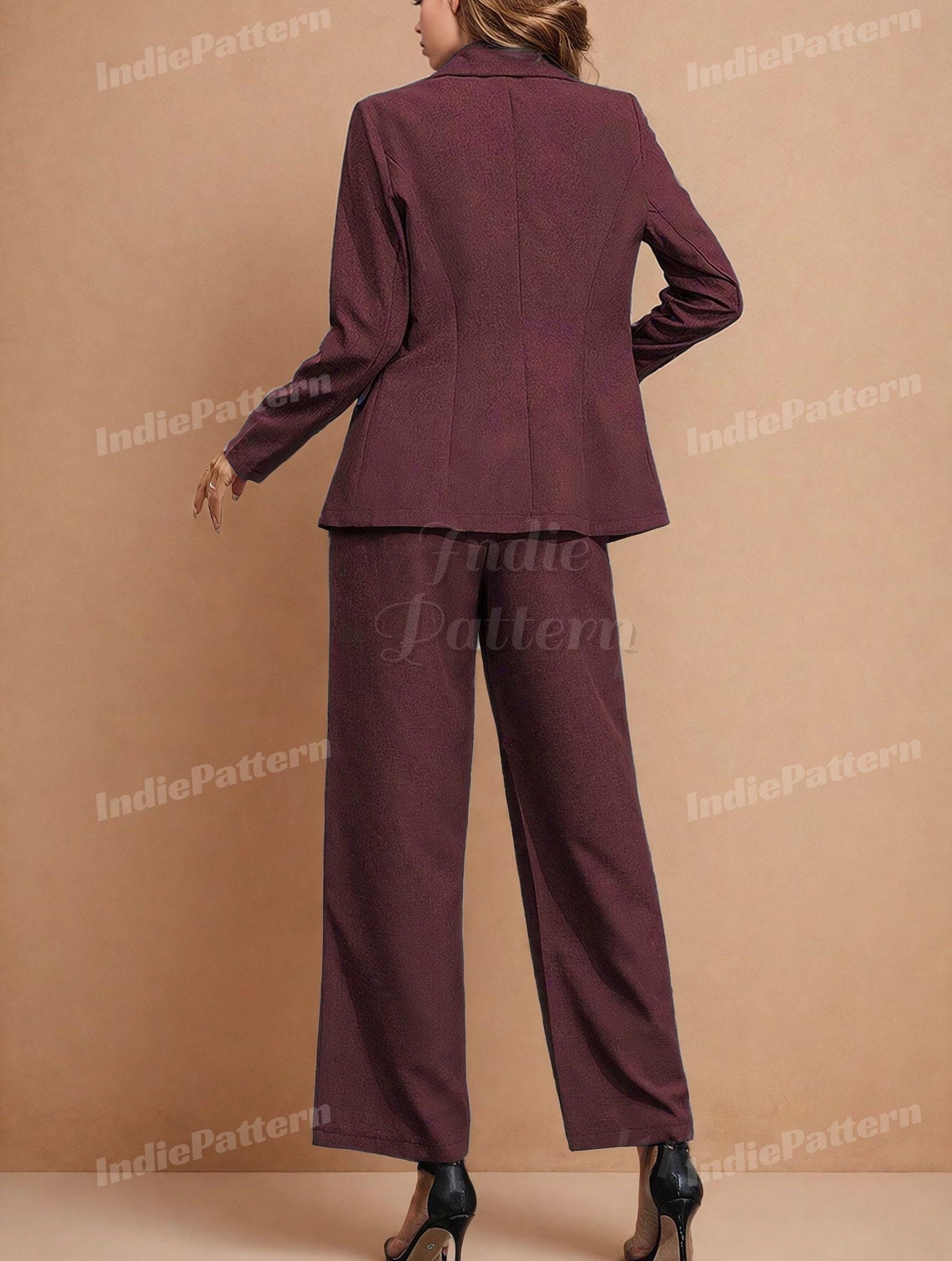 Suit Pants Pattern | Sewing Patterns | Trousers Sewing Pattern | Wide Leg Pants Pattern | Sewing Pattern Pants Women Sewing |
