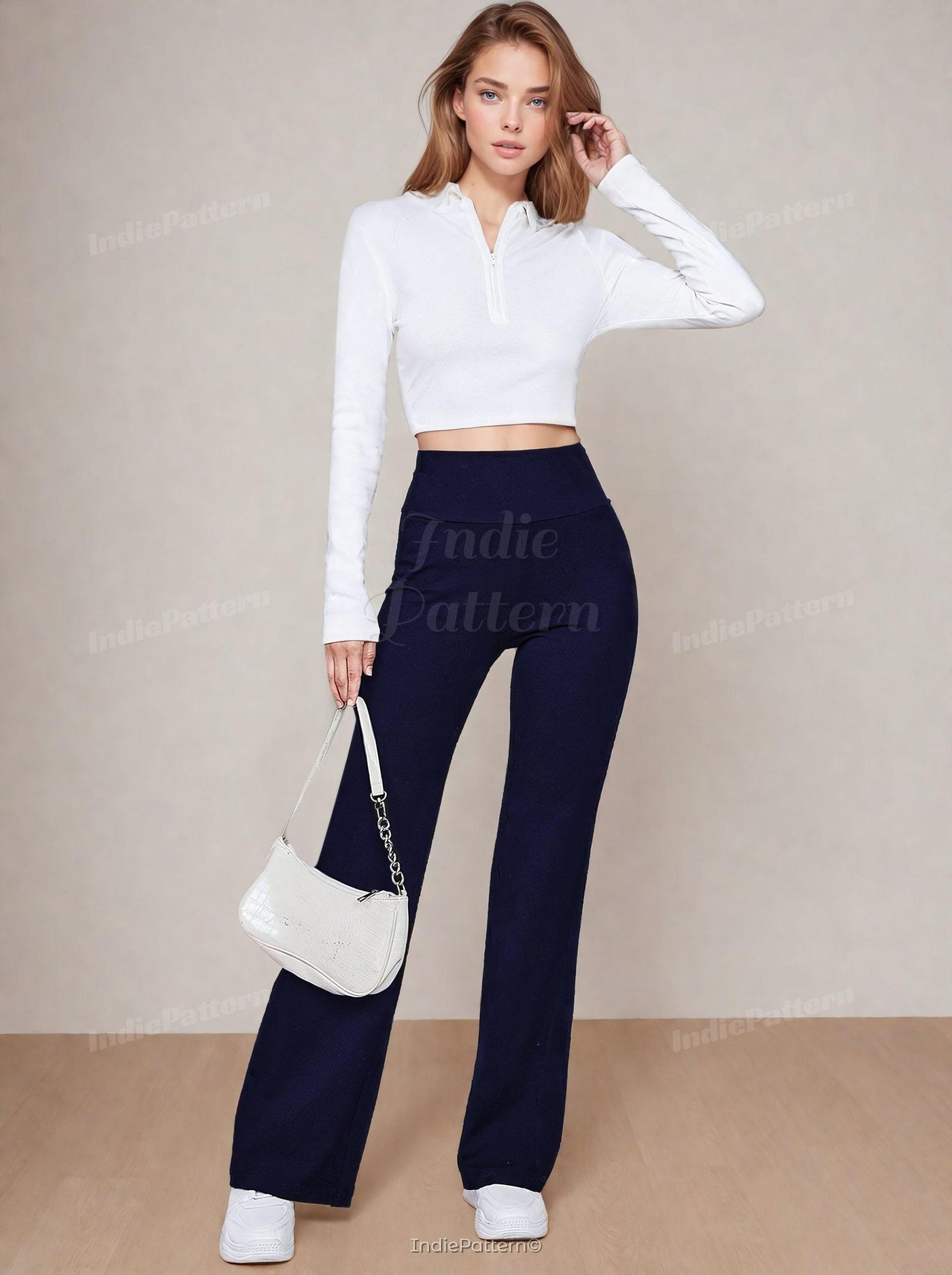 High Waist Pants Sewing Pattern | Yoga Pants Pattern | XS-XXXL | Flare pants pattern | Pants Sewing pattern | Sewing Patterns
