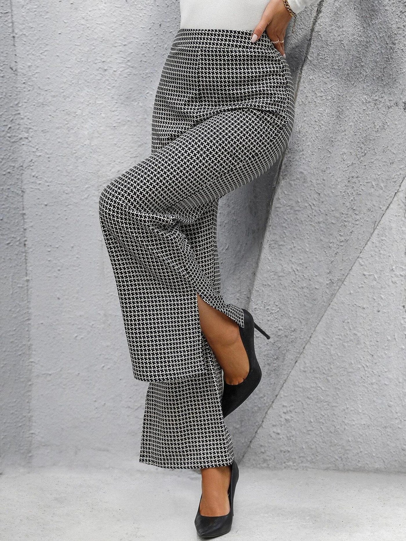 Flare Leg Slit Pants Sewing Pattern for Women | Flare Leg Trouser Pattern | Wide leg pants pattern | High waisted pants