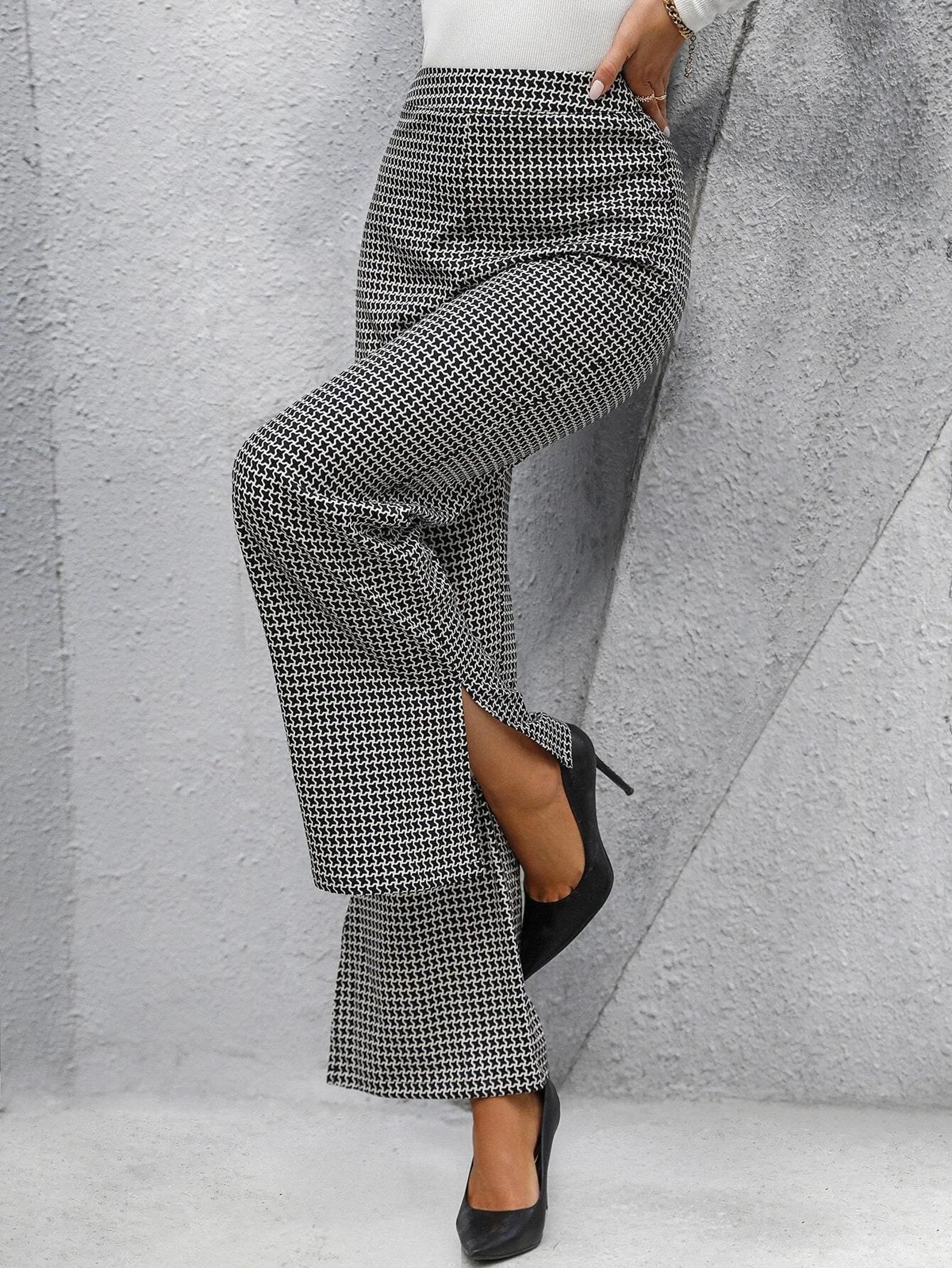 Flare Leg Slit Pants Sewing Pattern for Women | Flare Leg Trouser Pattern | Wide leg pants pattern | High waisted pants